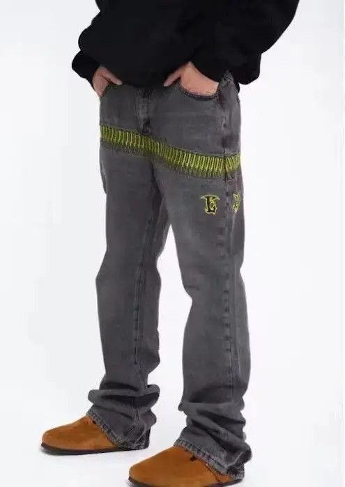 Jean Bullets Embroidery Stacked Denim Jeans Size US 32 / EU 48 - 2 Thumbnail