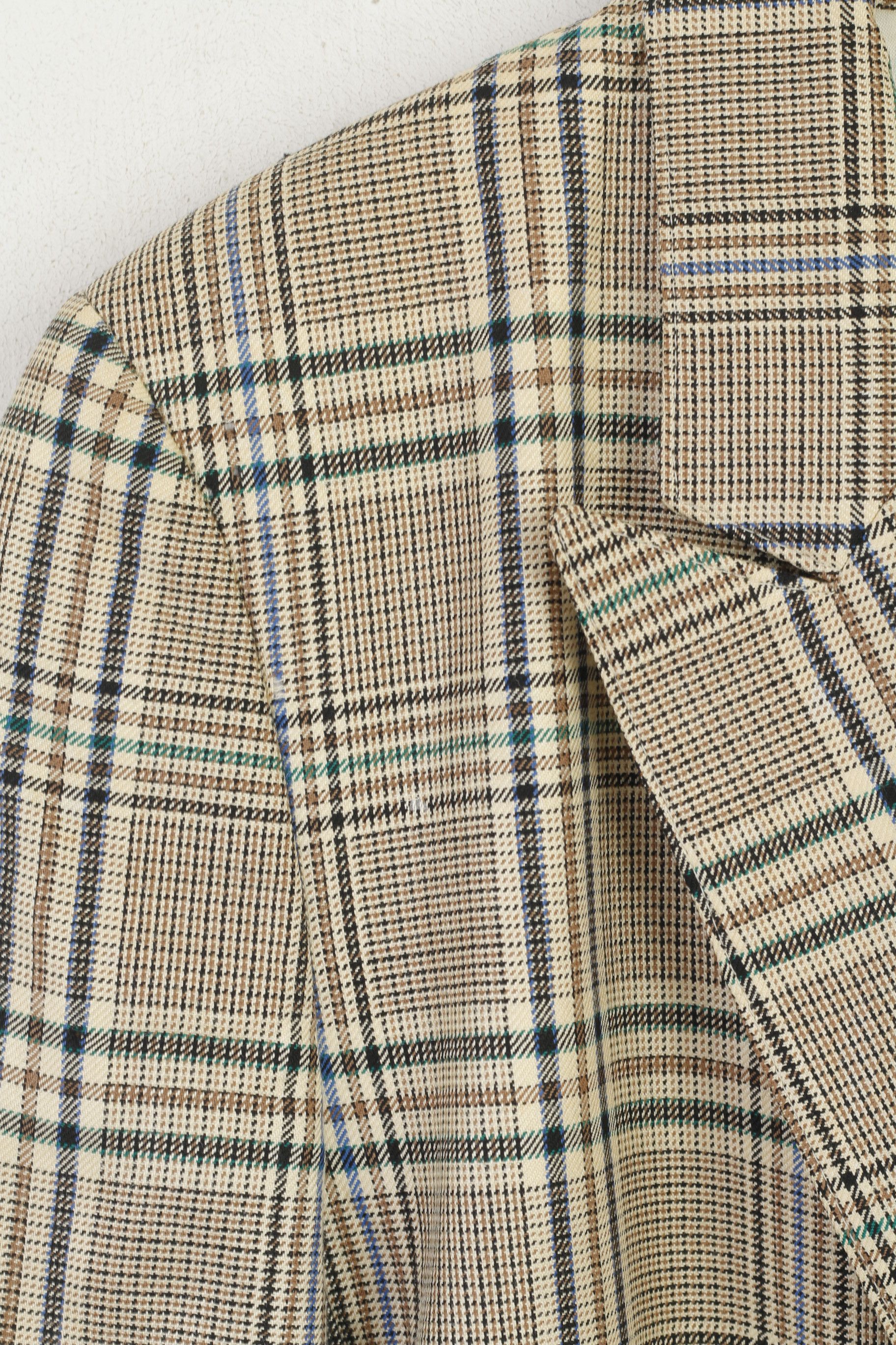 Vintage Sebastiano Women 42 XL Blazer Beige Wool Check 6220 Size L / US 10 / IT 46 - 8 Thumbnail