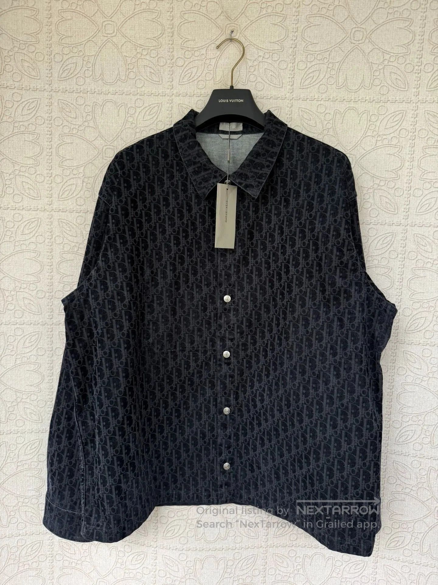 Dior Dior Black Velour Print Denim Shirt. Size US XXL / EU 58 / 5 - 1 Thumbnail