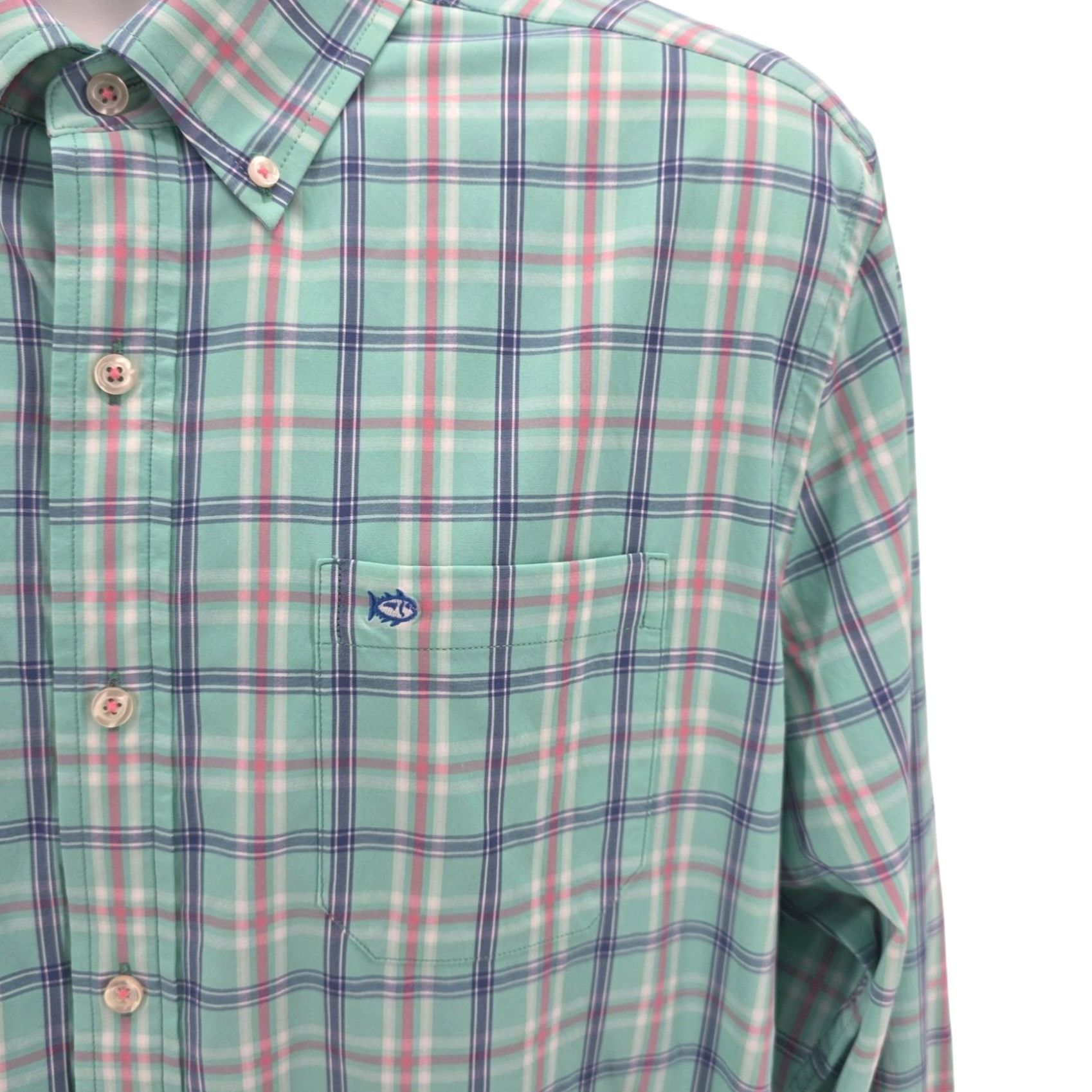 Southern Tide Southern Tide Performance Mens Large Shirt Nylon Plaid Paste Size US L / EU 52-54 / 3 - 3 Thumbnail