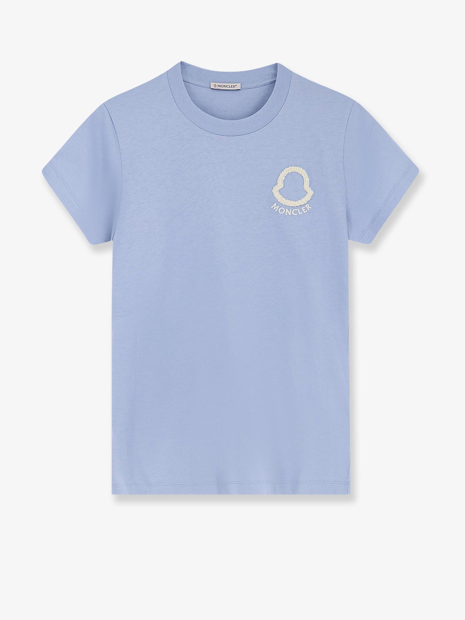 Moncler Cotton T-Shirt With Flocked Logo On The Front Size M / US 6-8 / IT 42-44 - 1 Thumbnail