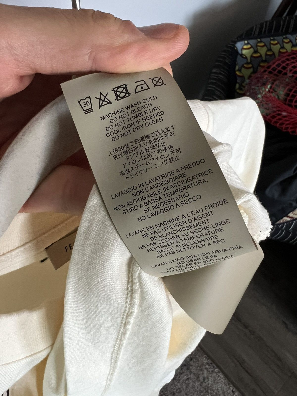 Fear of God NWT - Main label cream oversized cotton t-shirt Size US M / EU 48-50 / 2 - 5 Thumbnail