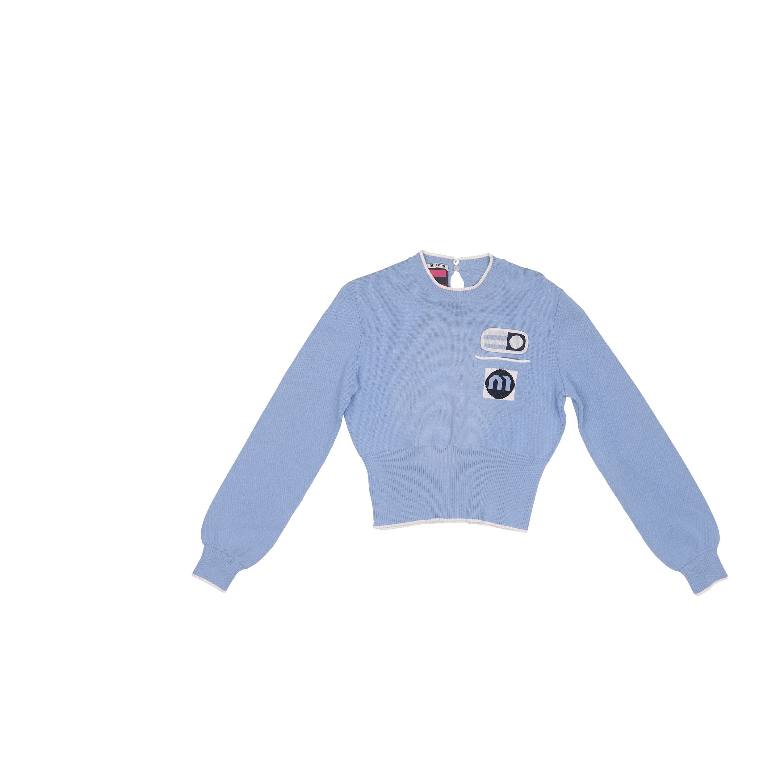 Miu Miu Miu Miu Patch Detail Knit Sweater Size 40 Size S / US 4 / IT 40 - 1 Thumbnail