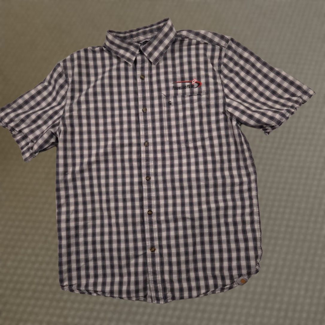 Carhartt Carhartt Shirt Mens L Gray Plaid Button Down Short Sleeve Workwear Logo Embroidered Pocket Button-Up Relaxed Fit Size US L / EU 52-54 / 3 - 1 Thumbnail