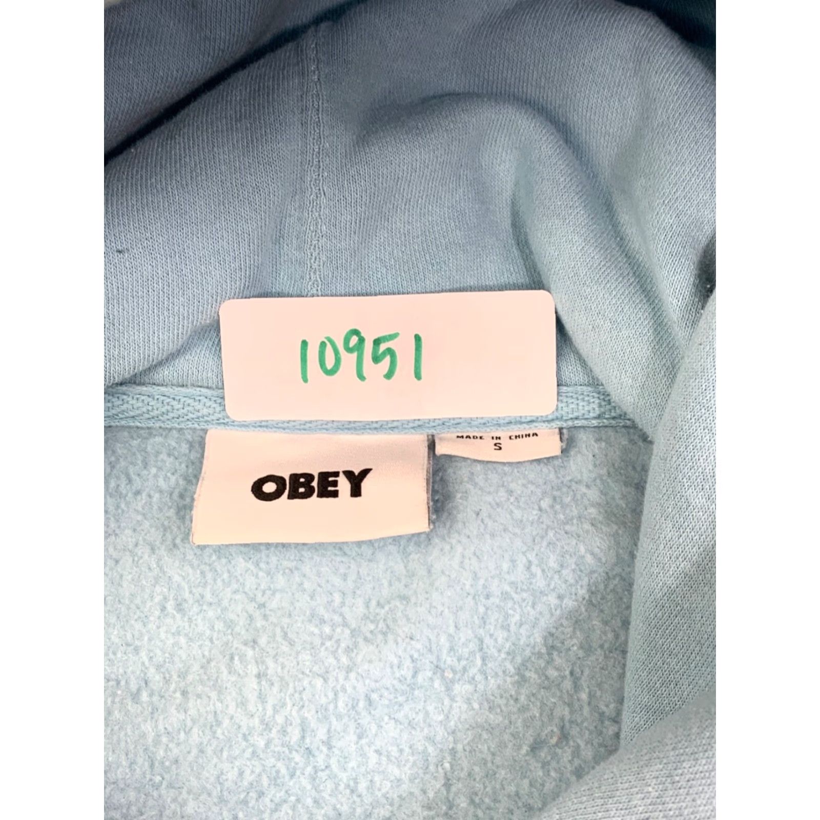 Obey OBEY Mellow Bear Hoodie Blue Womens S Pullover Embroidered 10951 Size S / US 4 / IT 40 - 2 Thumbnail