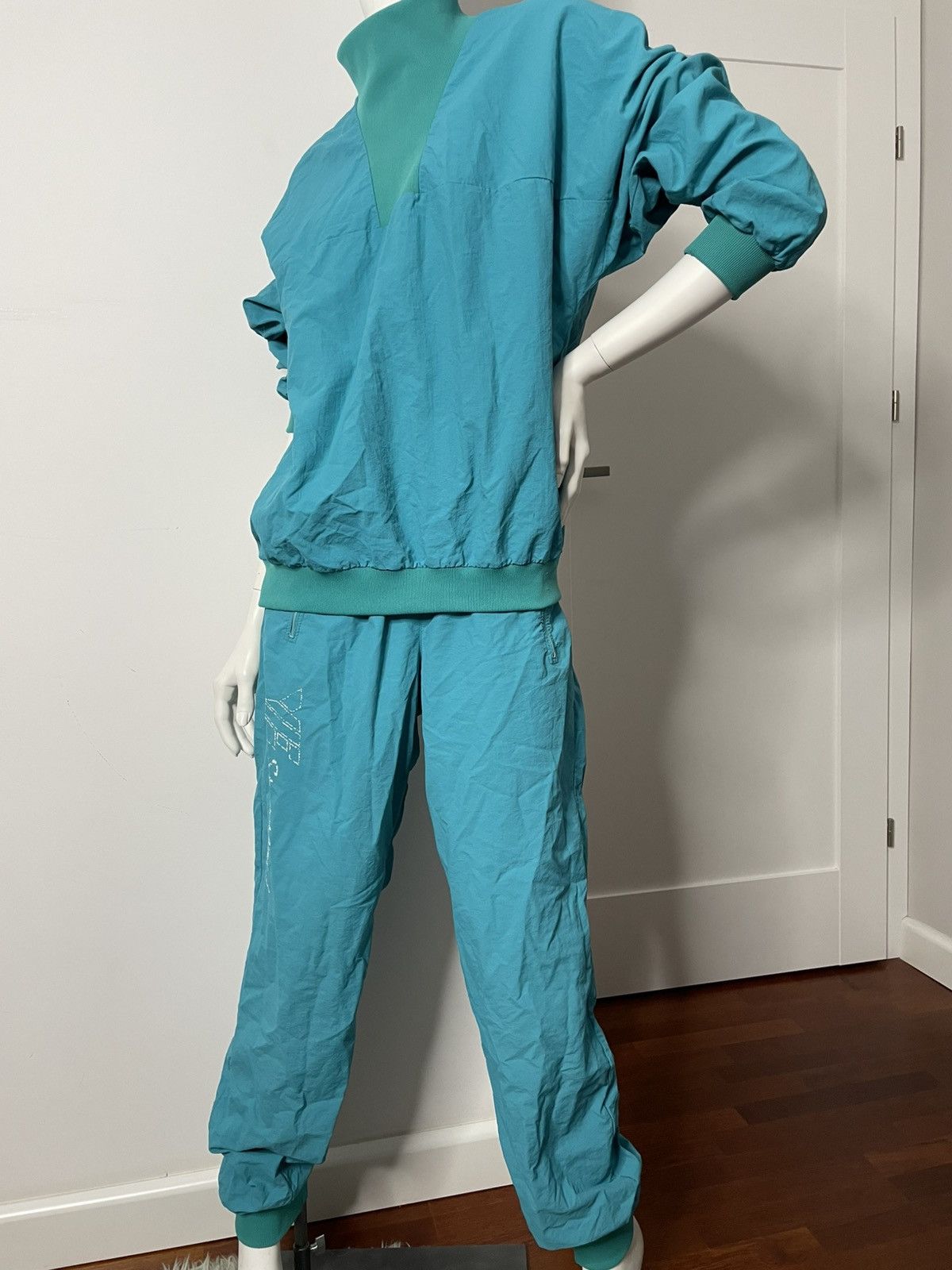 Vintage Vintage plain turquoise tracksuits street wear y2k Size 32" / US 10 / IT 46 - 5 Thumbnail