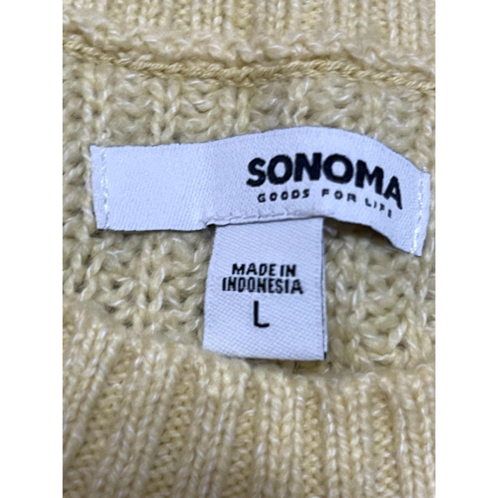 Vintage Sonoma Sweater Women's Large Yellow Knit Pullover Crew Neck Knitting Casual Regular Pullover Size L / US 10 / IT 46 - 5 Thumbnail