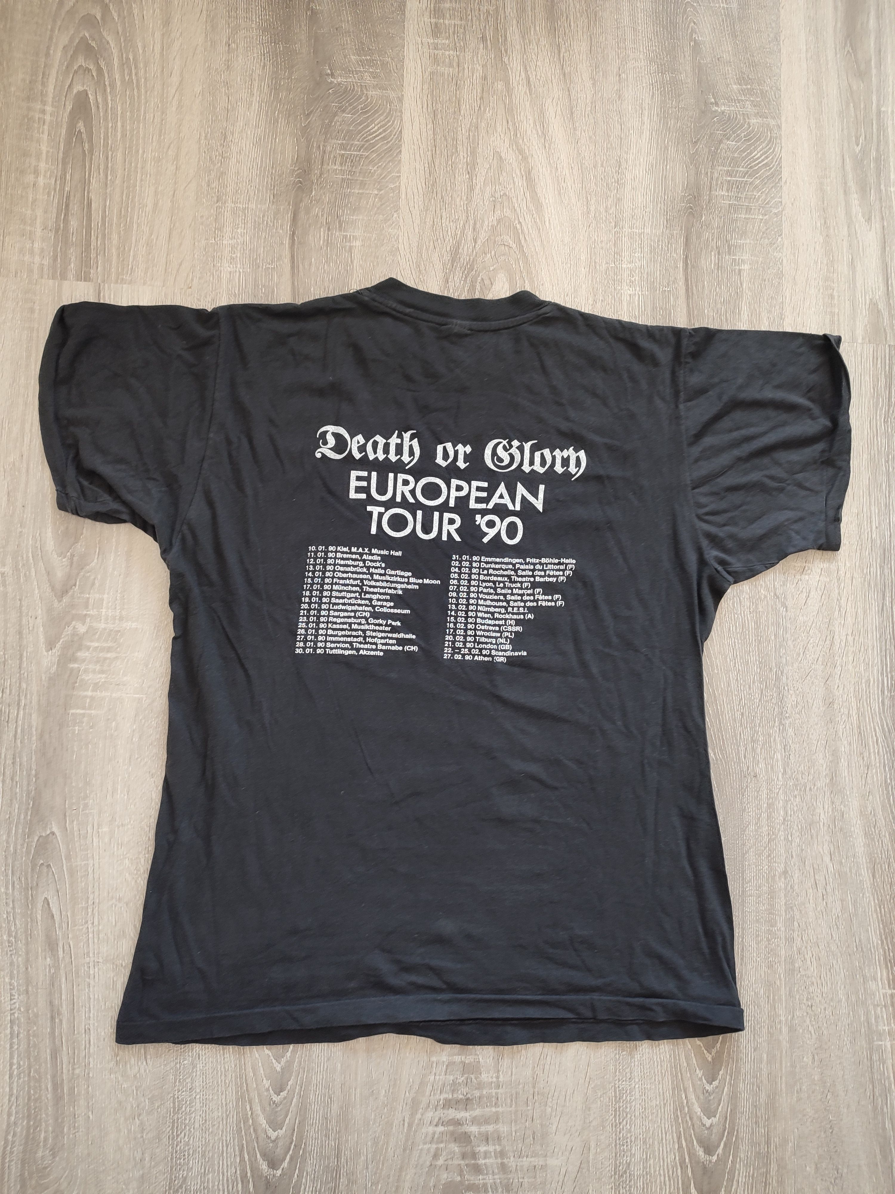 Vintage Running Wild Death or Glory Europian tour 1990 t shirt Size US L / EU 52-54 / 3 - 9 Thumbnail