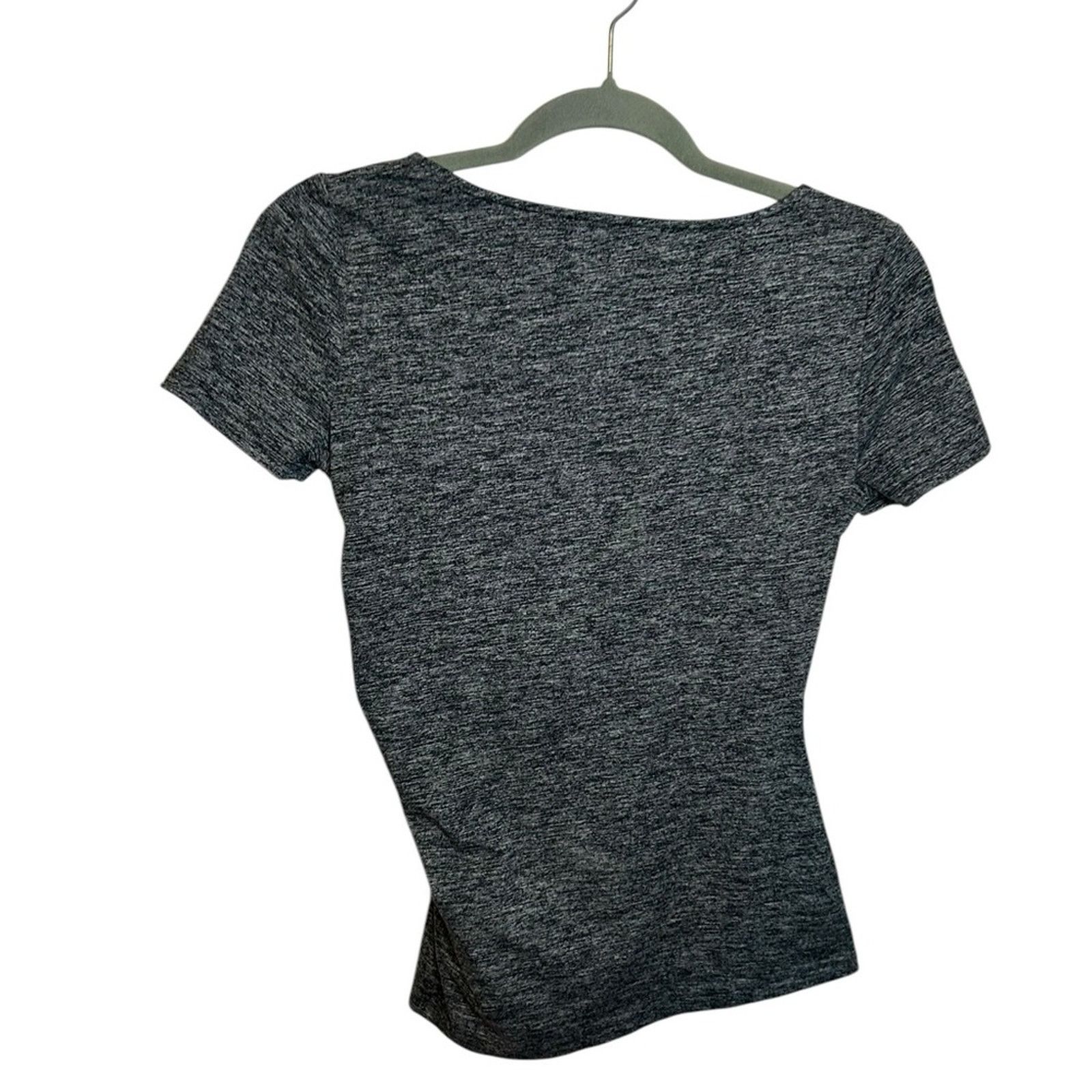 Ann Taylor Ann Taylor Heathered Gray Ruched Tee Size XS / US 0-2 / IT 36-38 - 2 Thumbnail