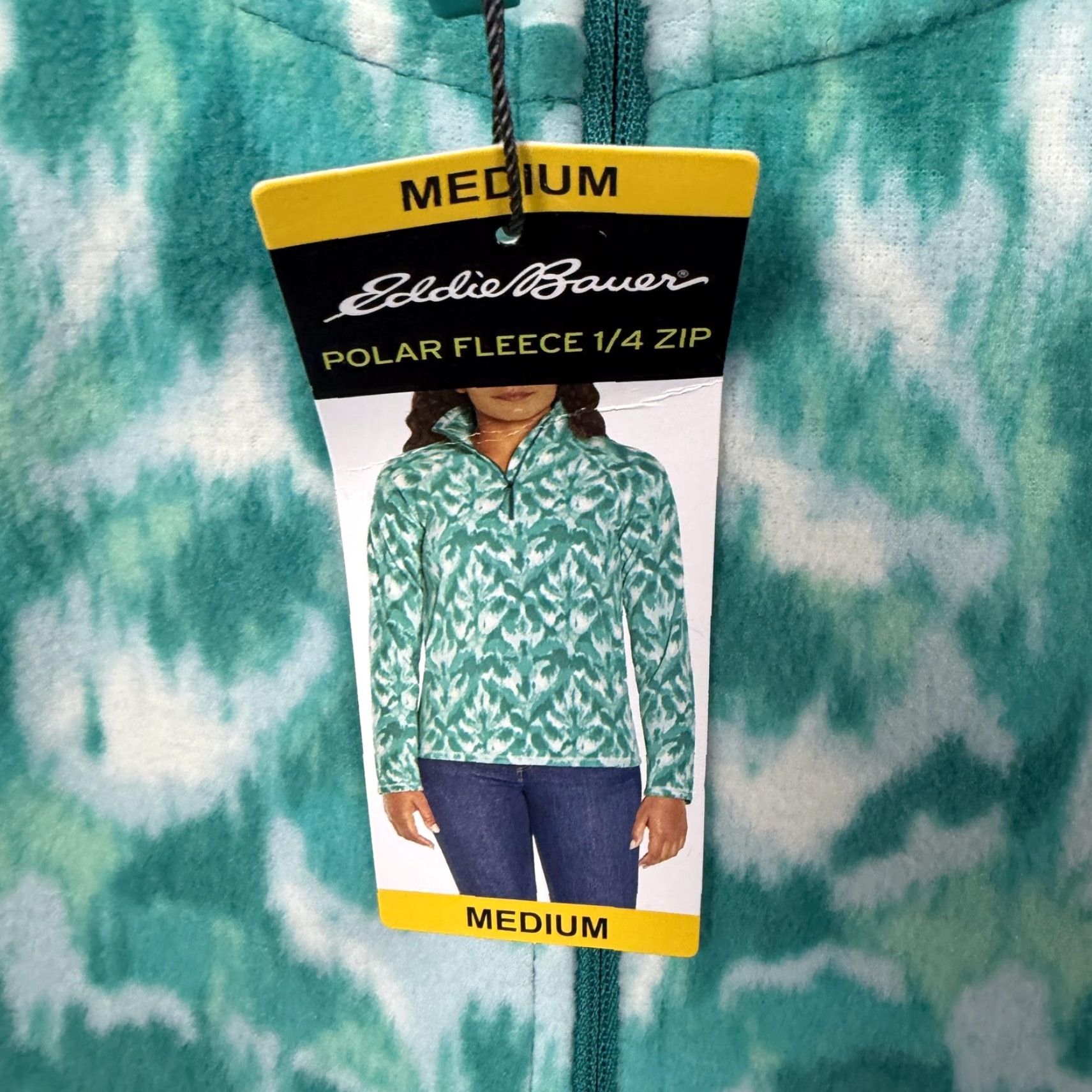 Eddie Bauer Eddie Bauer Polar Fleece 1/4 Zip Jacket Womens M Green Ikat NWT Gorpcore Hiking Size M / US 6-8 / IT 42-44 - 5 Thumbnail