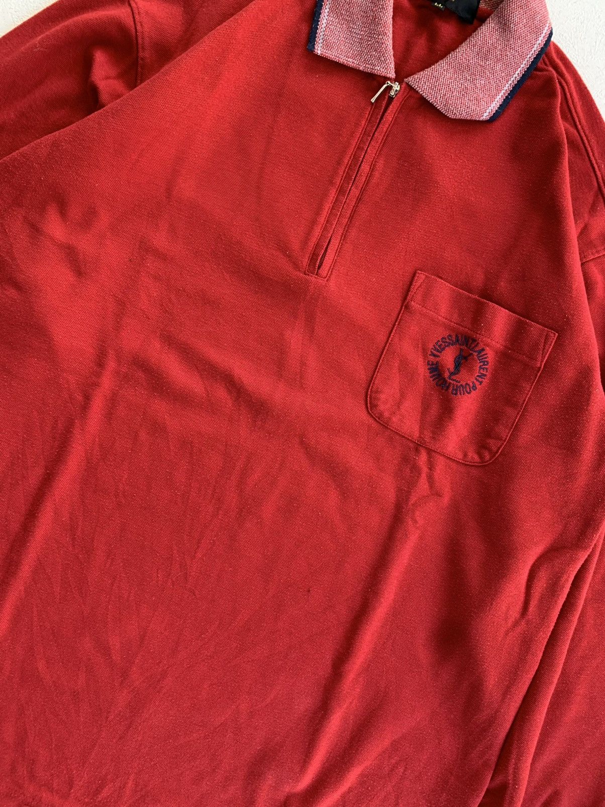 Yves Saint Laurent Yves Saint Lauren Pour Homme Red Longsleeve Shirt Size US L / EU 52-54 / 3 - 6 Thumbnail