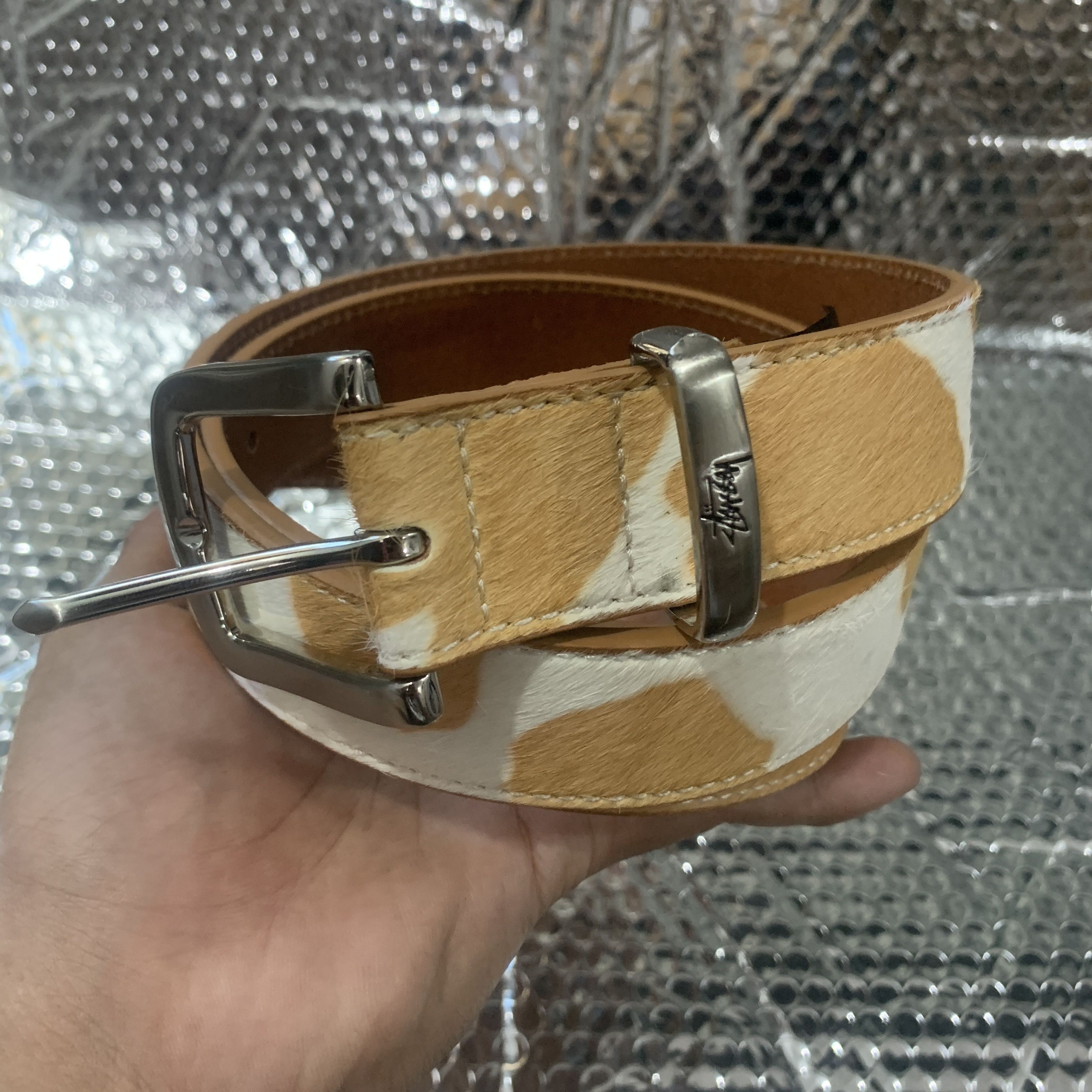Stussy Stussy faux cow fur belt | Grailed