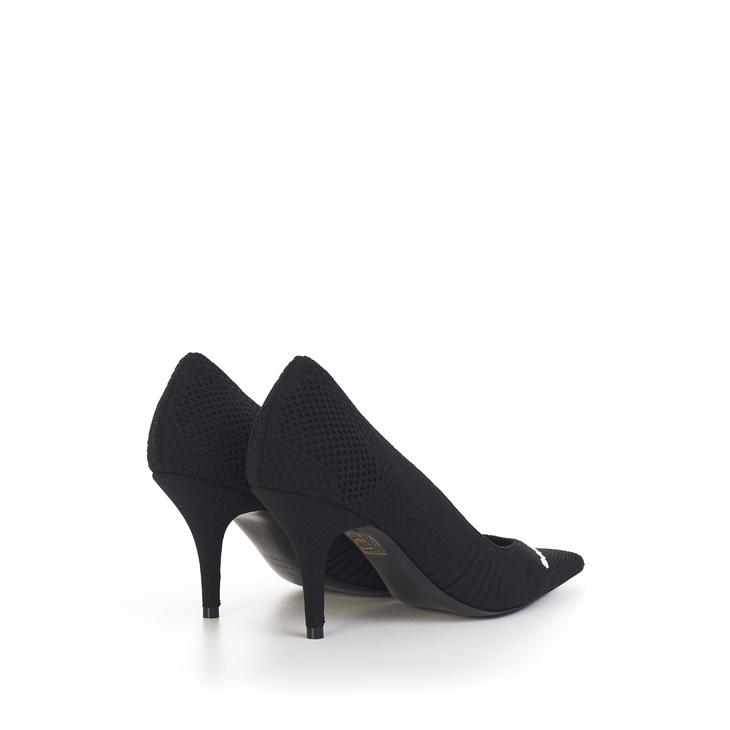 Balenciaga Knife Pumps In Black Textured Knit with Balenciaga logo Size US 6 / IT 36 - 8 Thumbnail