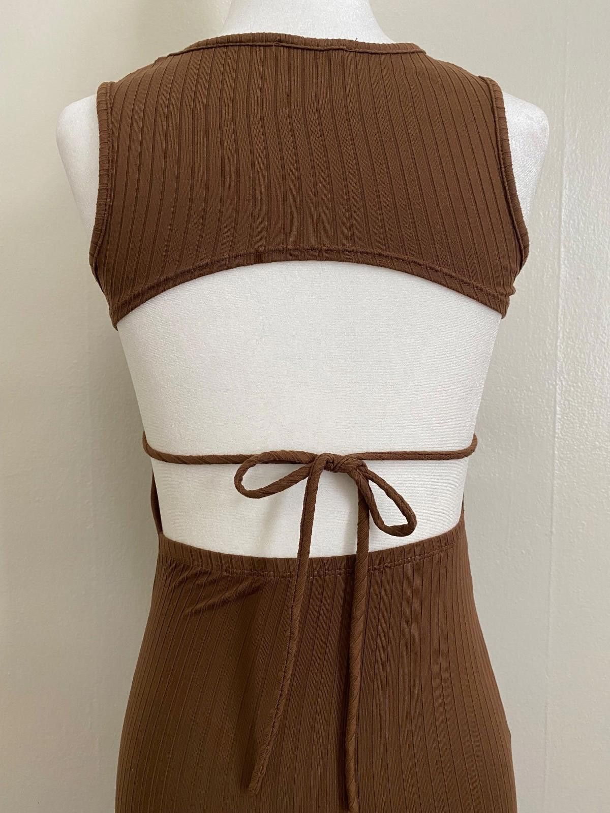 Other ENDLESS BLU Katara Ribbed Open Back Midi Dress (SMALL) Size S / US 4 / IT 40 - 8 Thumbnail