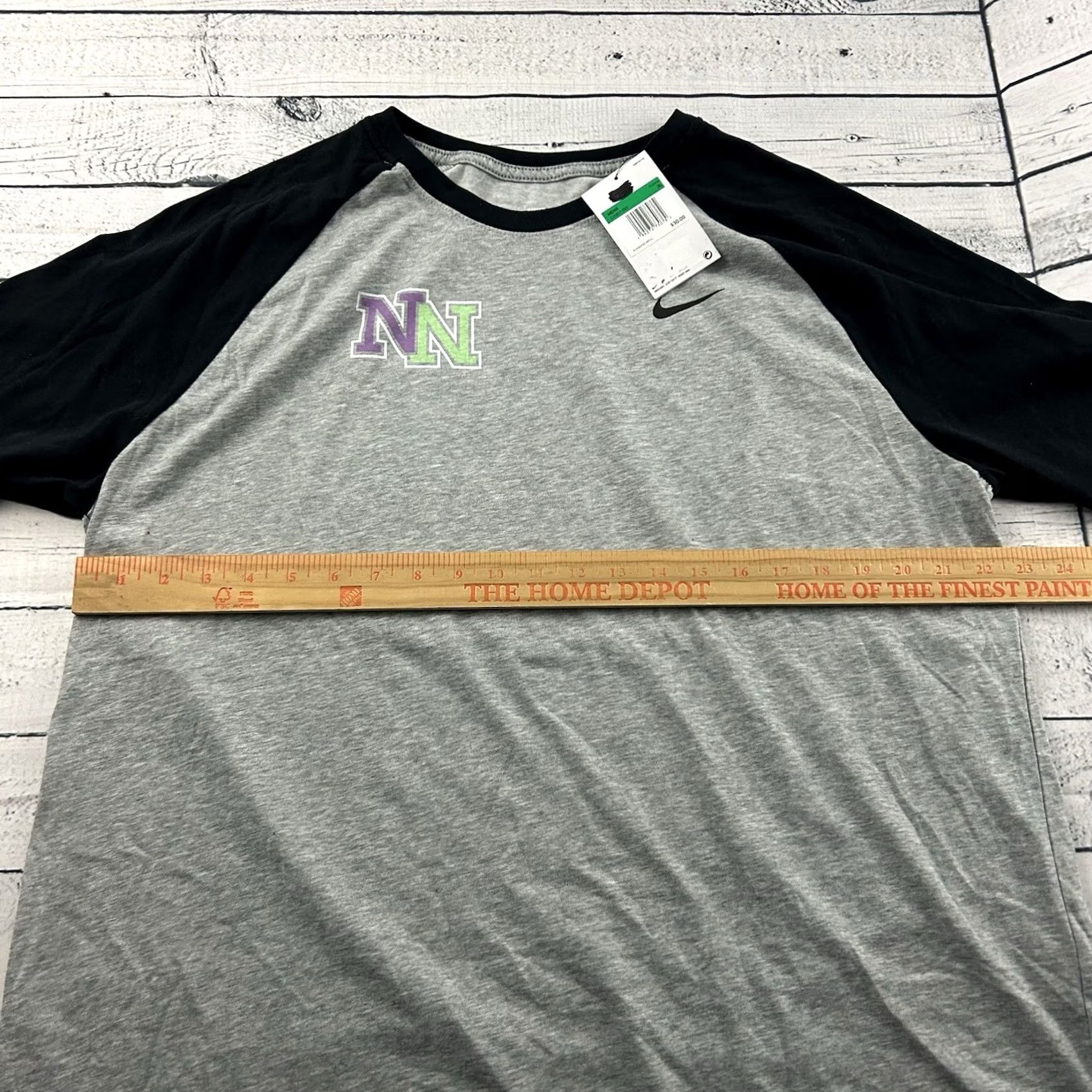 Nike Nike Nationals EYBL 3/4 Sleeve Raglan Shirt Men's XL Gray Black T-Shirt Size US XL / EU 56 / 4 - 5 Thumbnail