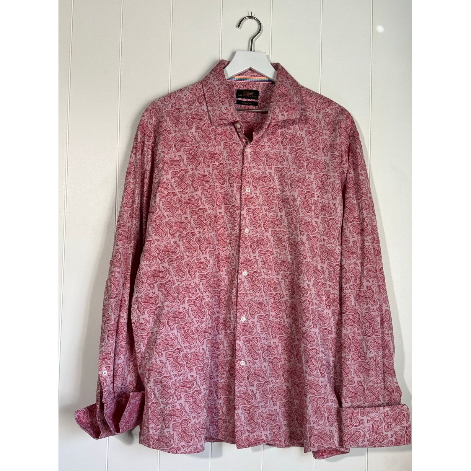 Other Steven Land Men's Paisley Button-Up Shirt 17.5 | Dressy Size US S / EU 44-46 / 1 - 1 Thumbnail