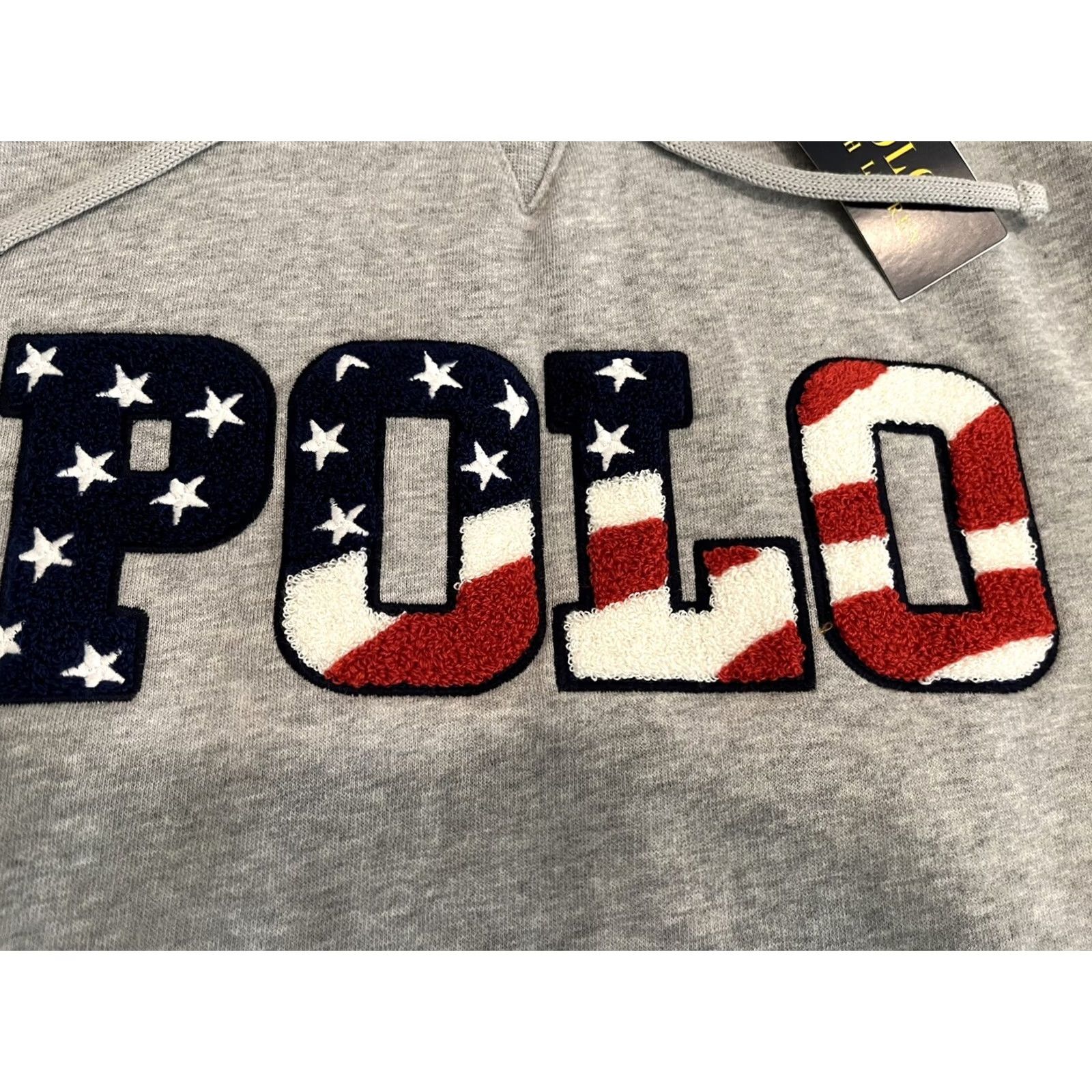 Polo Ralph Lauren Polo Ralph Lauren Hoodie Mens Medium Gray USA Flag Fleece Pullover Sweatshirt Size US M / EU 48-50 / 2 - 2 Thumbnail