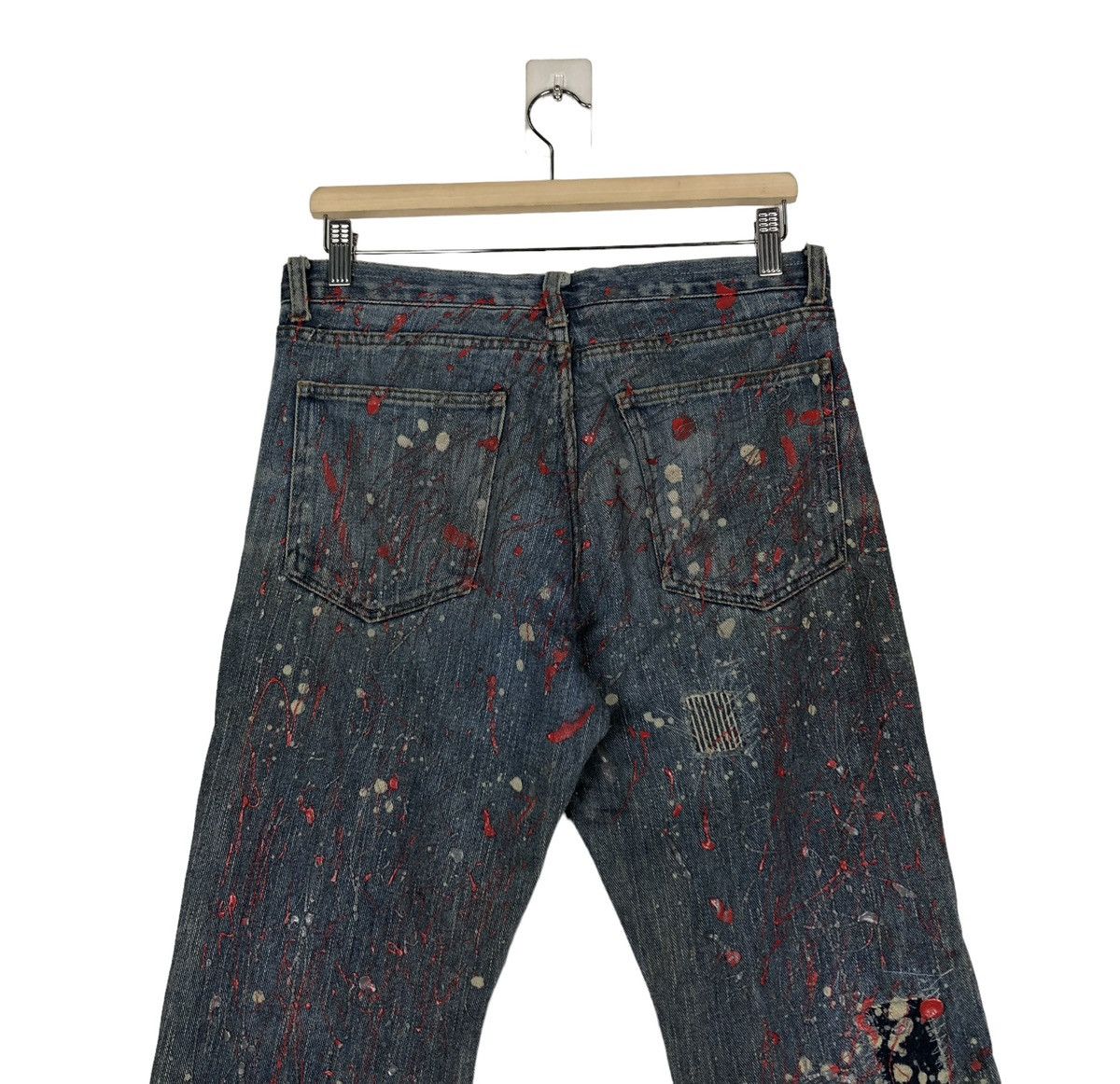 Hysteric Glamour 🔥PAINTED DENIM JEANS FLARE ITU JAPAN MADE RUSTY DESIGN Size US 30 / EU 46 - 8 Thumbnail