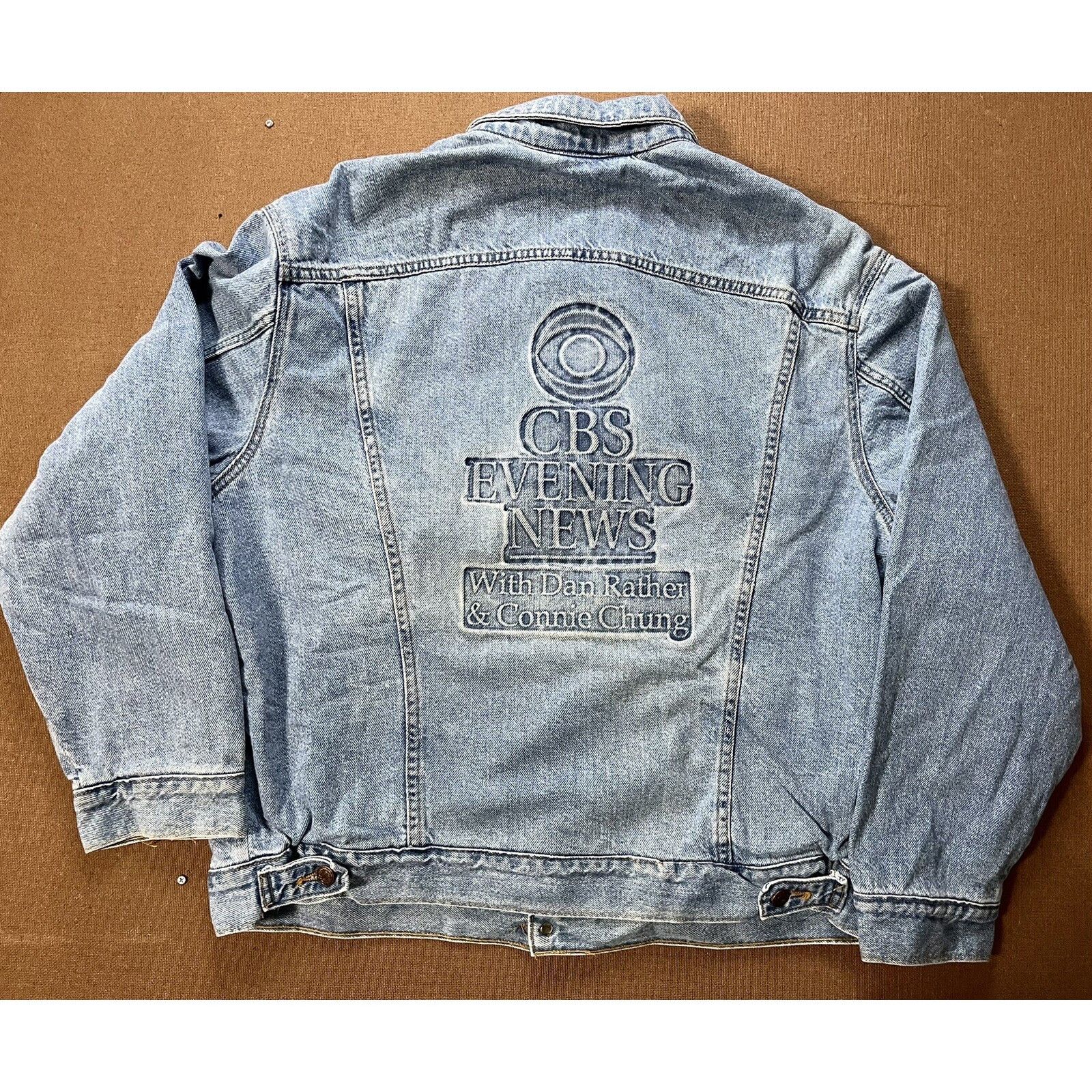 Gear for Sports VTG 90s DAN RATHER CONNIE CHUNG CBS EVENING NEWS DENIM COAT Size US L / EU 52-54 / 3 - 3 Thumbnail
