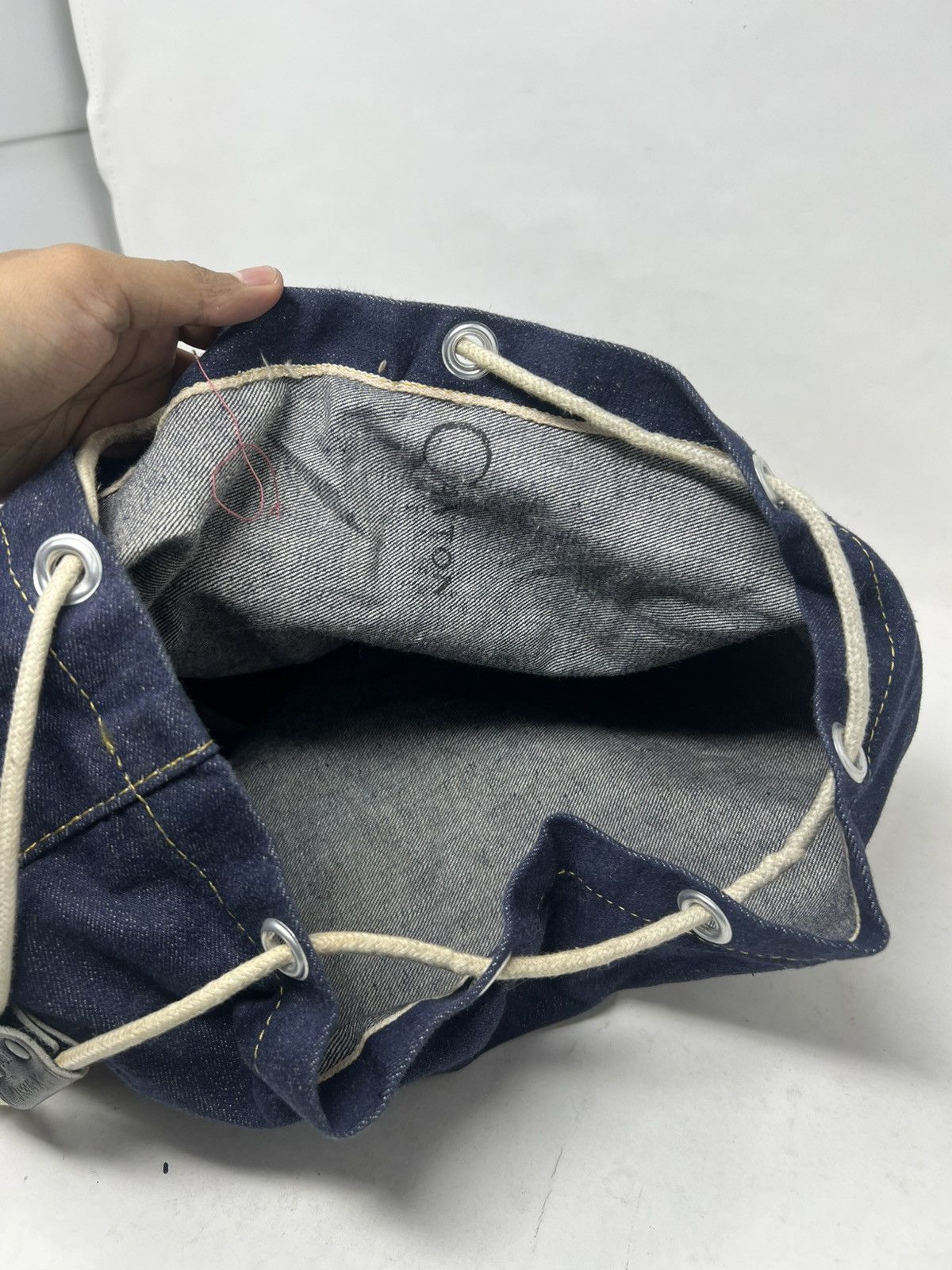 Japanese Brand Vintage Canton X-West Denim Drawstring Bucket Size ONE SIZE - 14 Thumbnail