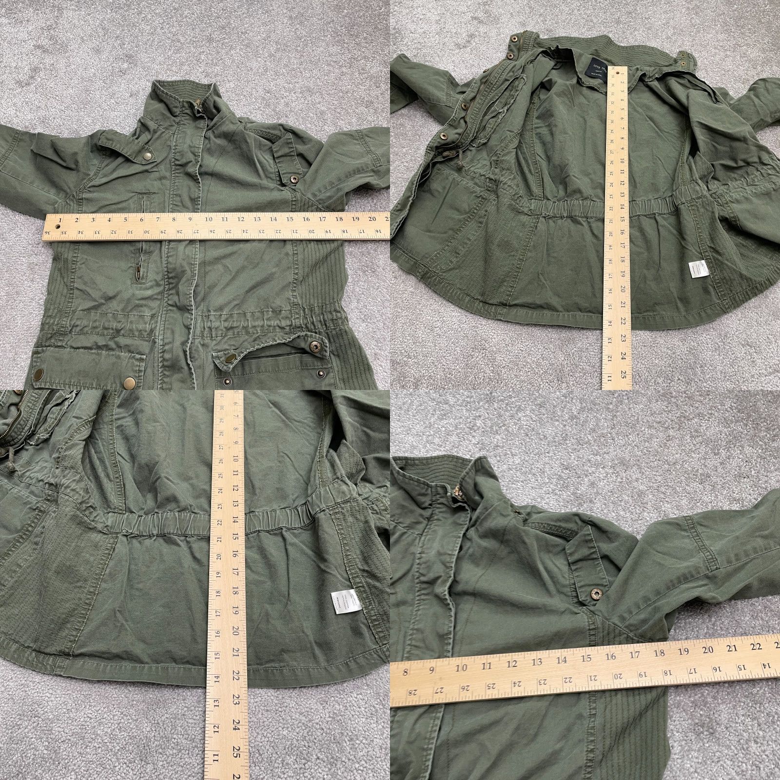 Vintage Love Tree Military Jacket Women Medium Army Green Full Zip Cotton Pocket Outdoor Size M / US 6-8 / IT 42-44 - 8 Thumbnail