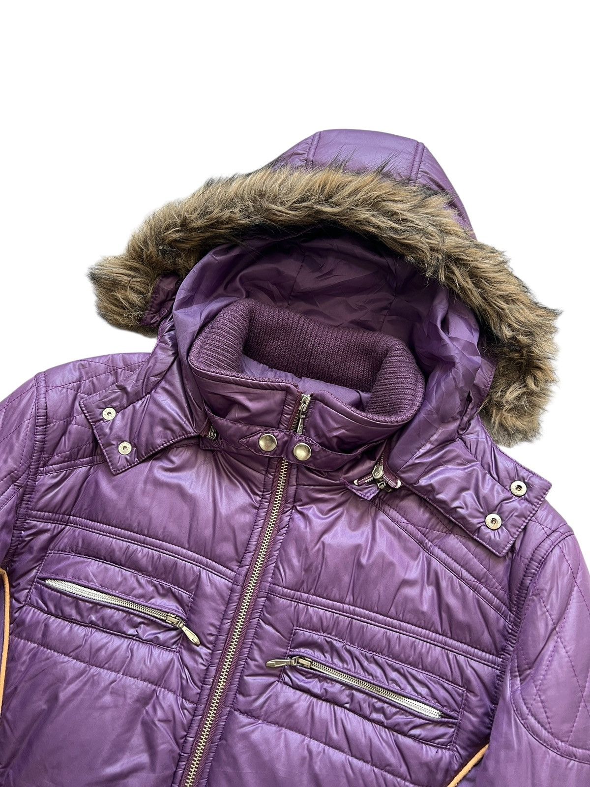 semanticdesign 2000s Semantic Design Fur Hooded Puffer Jacket Size US L / EU 52-54 / 3 - 4 Thumbnail