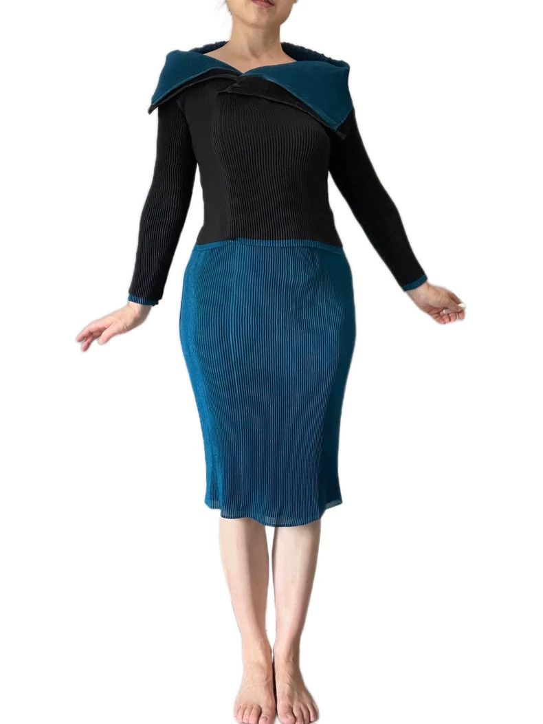 Issey Miyake Issey Miyake size:2 Black and blue main line two-color lon Size M / US 6-8 / IT 42-44 - 5 Thumbnail