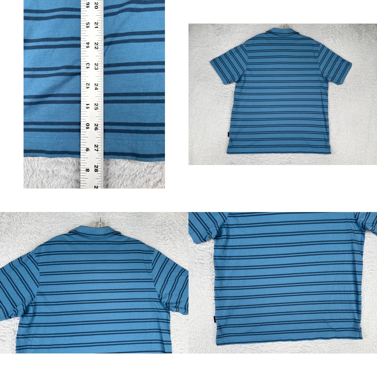 Patagonia Patagonia Polo Shirt Adult Large Blue Stripe 100% Cotton Pocket Short Sleeve Shirt Mens Regular Blue Striped Polo Size US L / EU 52-54 / 3 - 9 Thumbnail