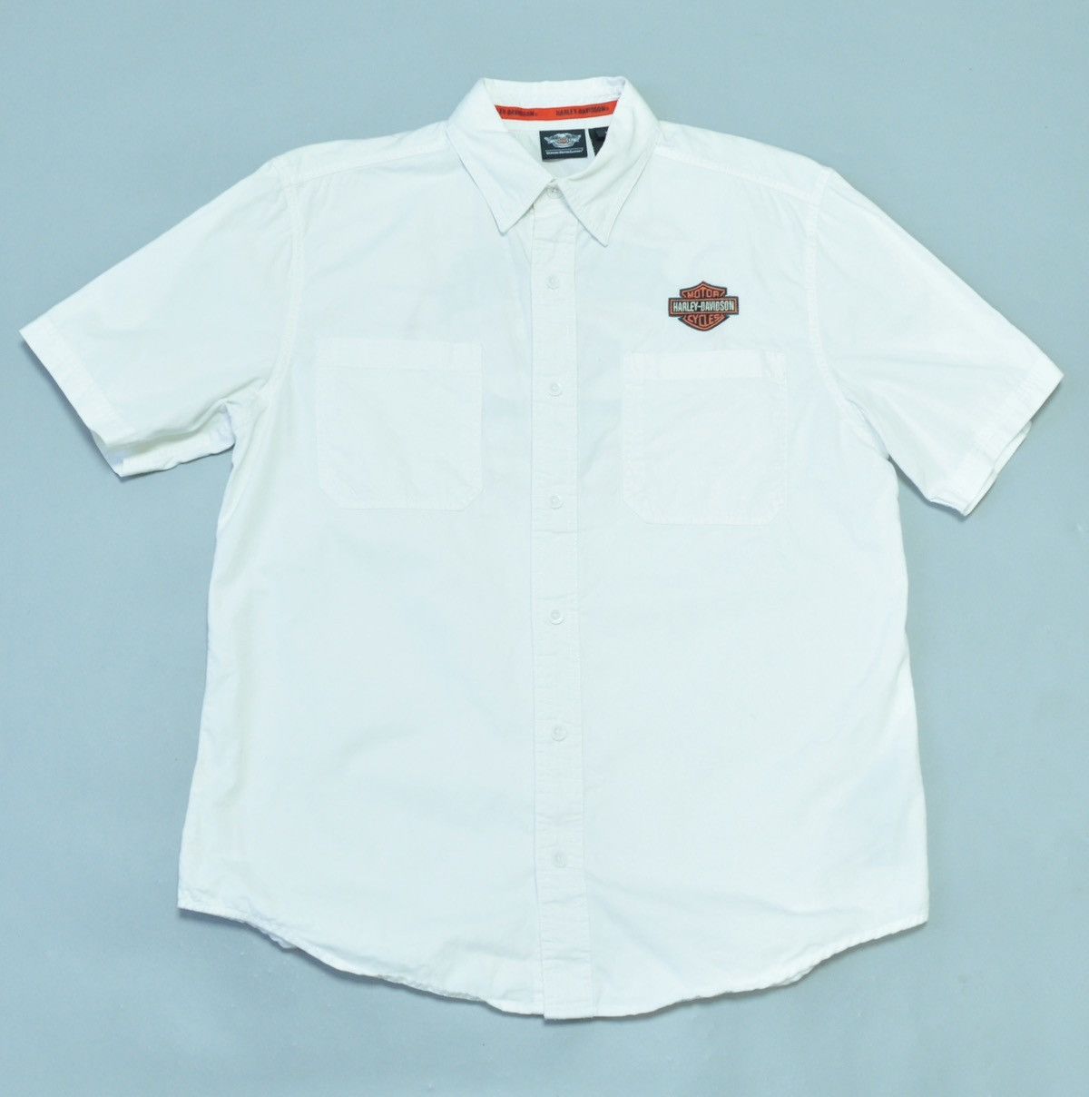 Harley Davidson Harley Davidson white Shirt logo rare Size US L / EU 52-54 / 3 - 3 Thumbnail