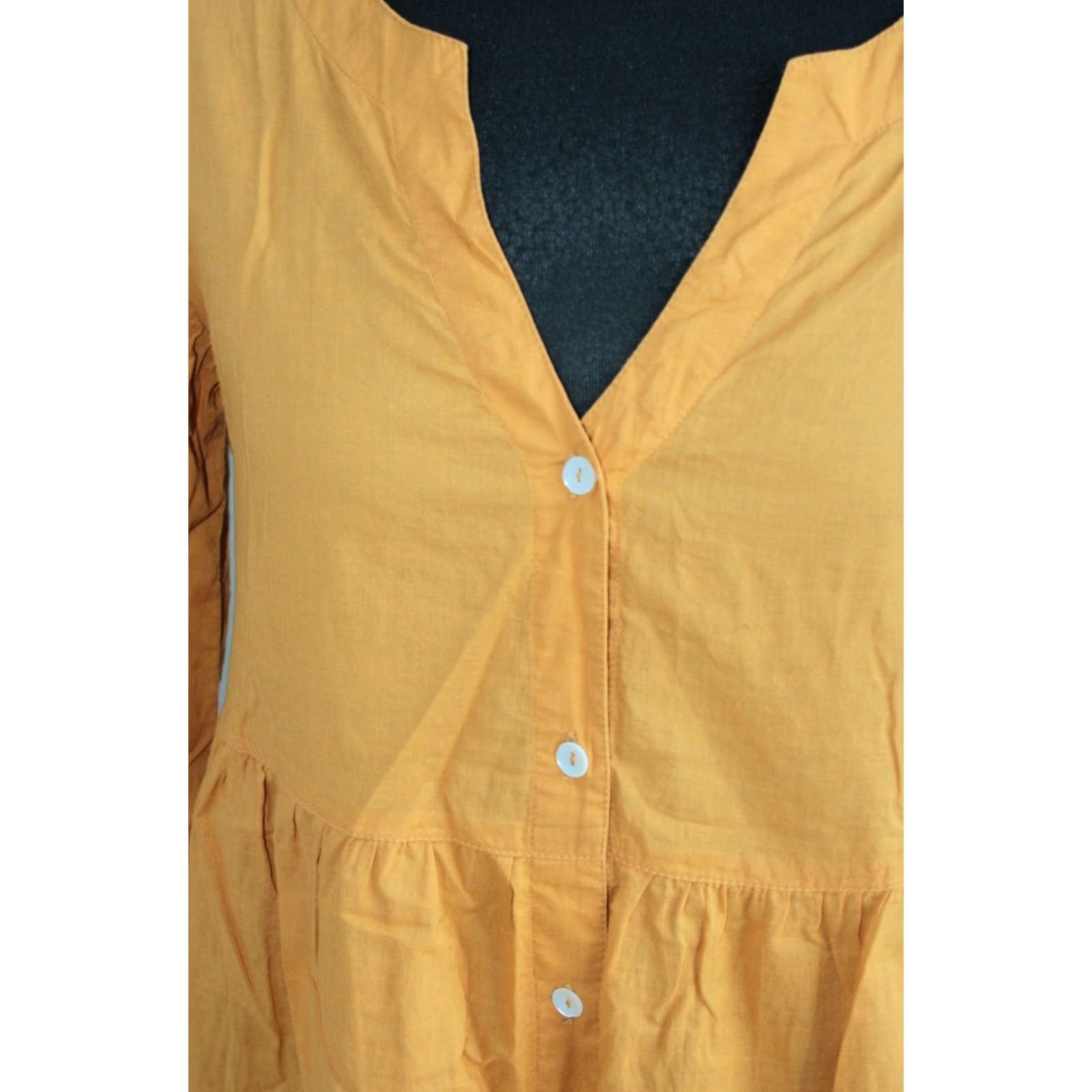Vintage Gudrun Sjoden Womens Tunic XS Yellow Shirt/Blouse Size XS / US 0-2 / IT 36-38 - 2 Thumbnail