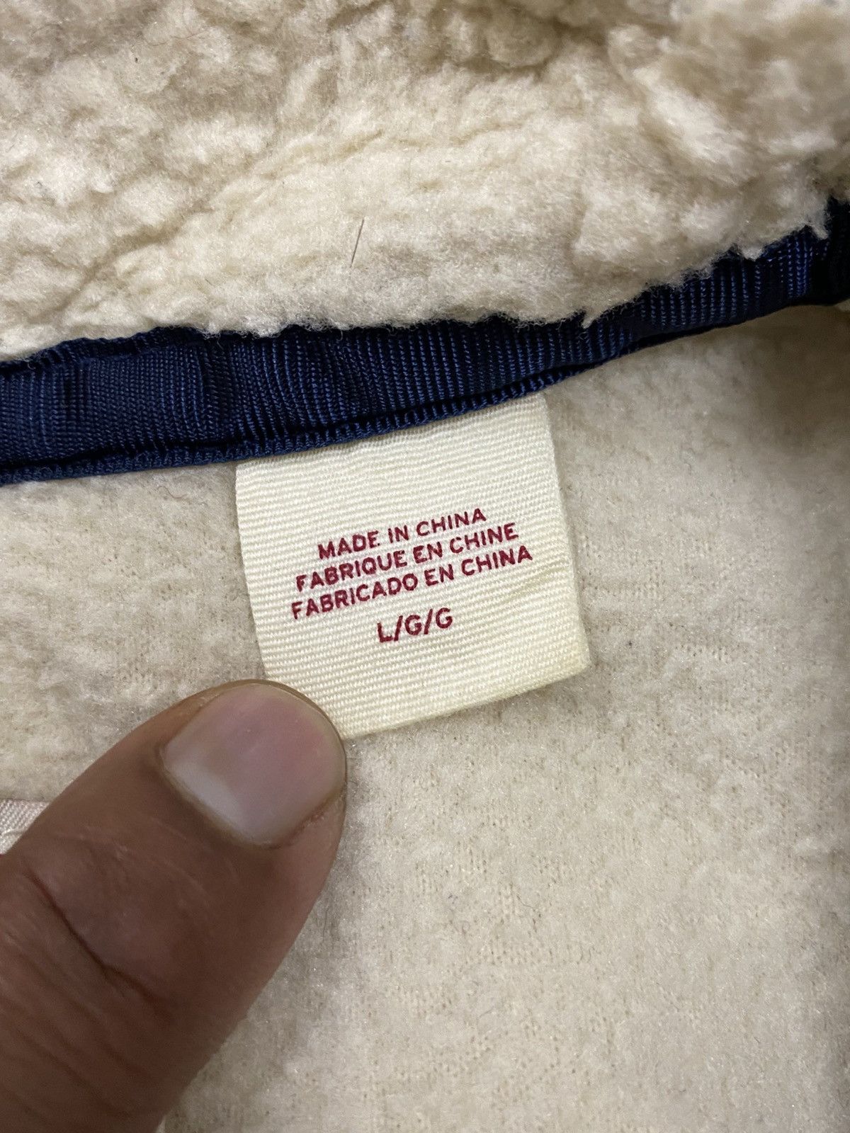 Levi's Levi’s Deep Pile Sherpa Fleece Jacket Cream Navy Retro Style Size US L / EU 52-54 / 3 - 11 Thumbnail