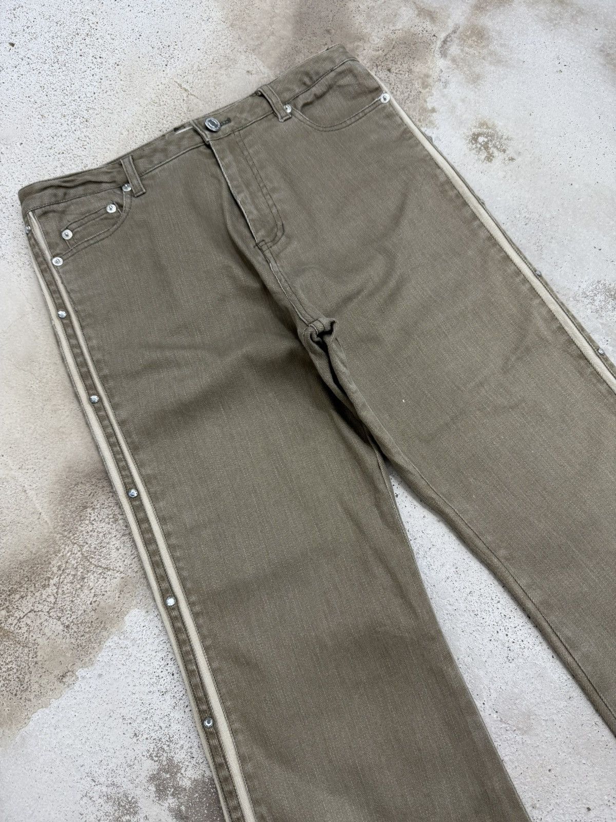Japanese Brand Heart Shape Flare Stonewashed Unisex Denim Pants Size US 28 / EU 44 - 5 Thumbnail