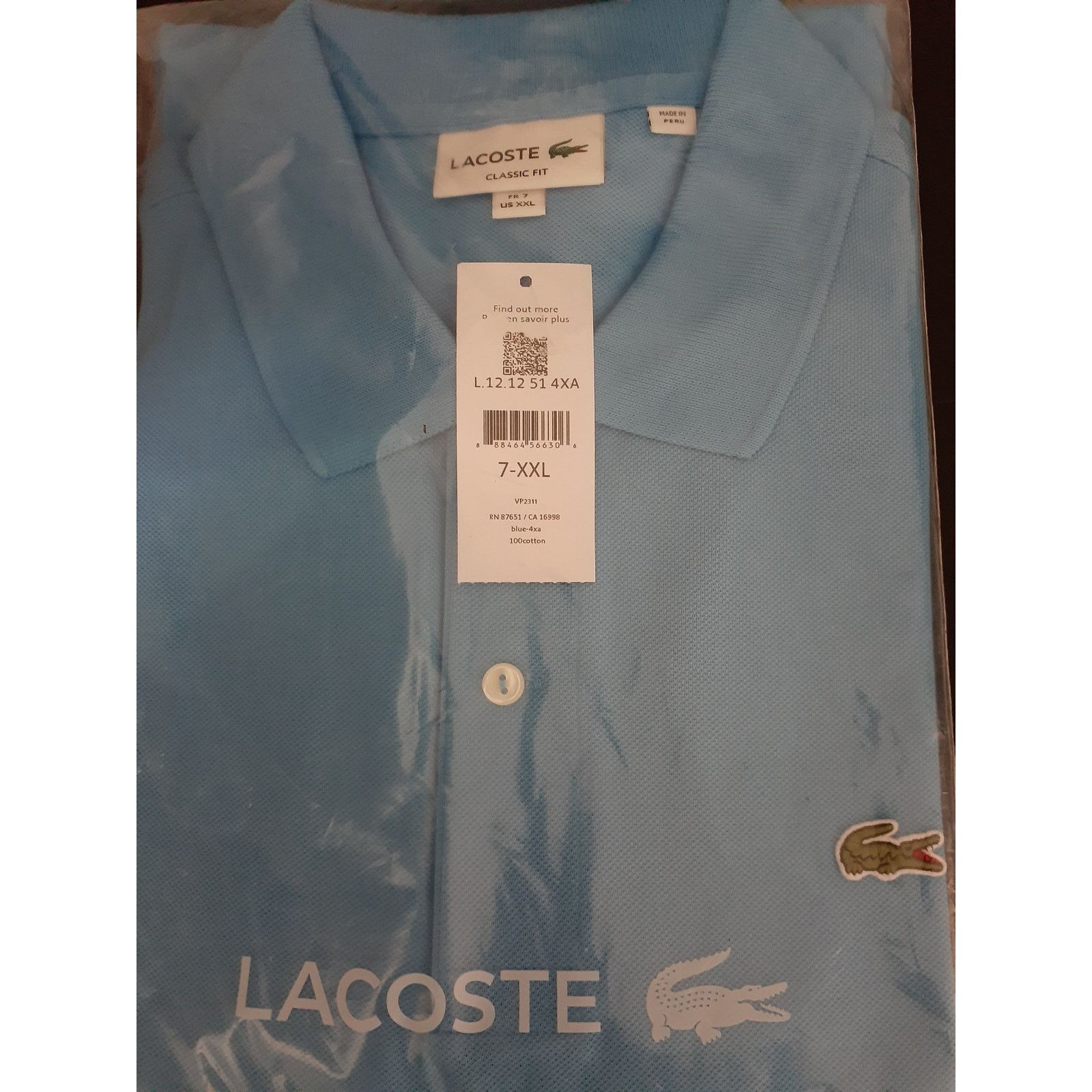 Lacoste Lacoste Men's Legacy Short L.12.12 Pique Polo Blue 2XL Size US XXL / EU 58 / 5 - 2 Thumbnail