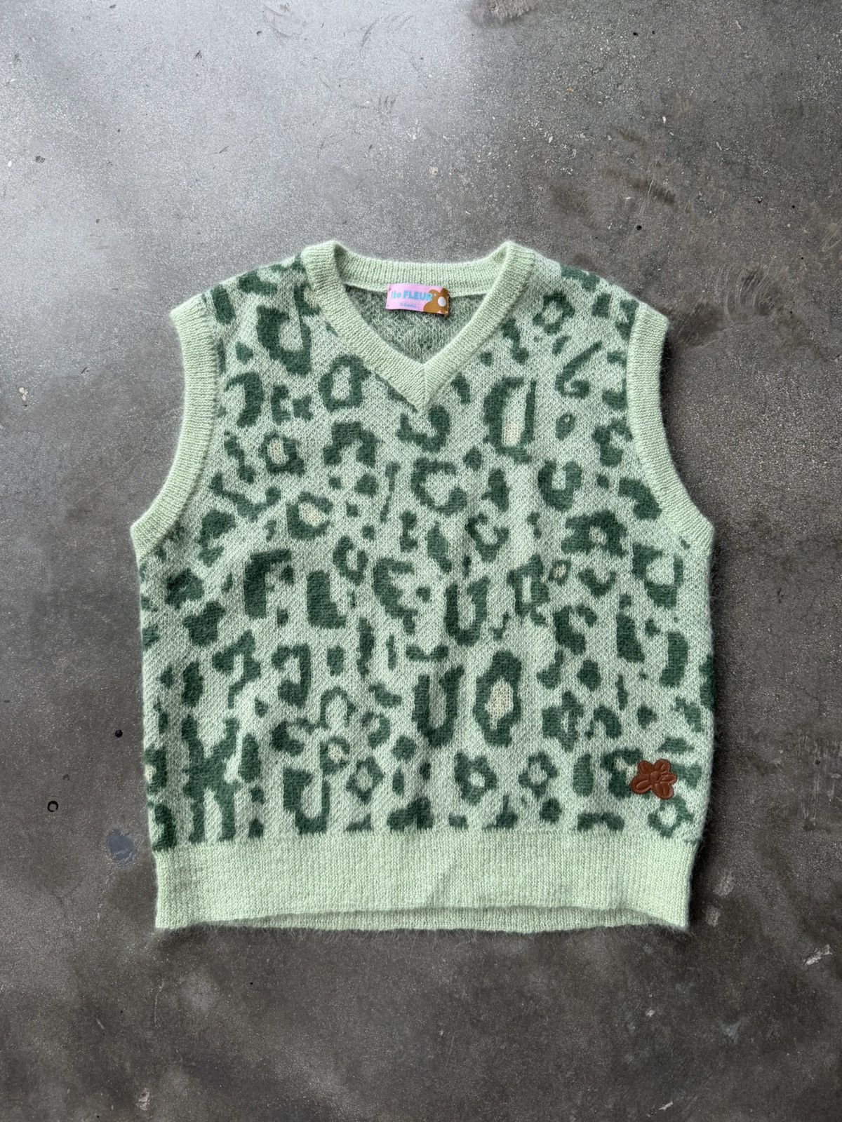 Golf le Fleur Golf Le Fleur Mint green Digi Leopard mohair sweater vest Size US XS / EU 42 / 0 - 1 Thumbnail