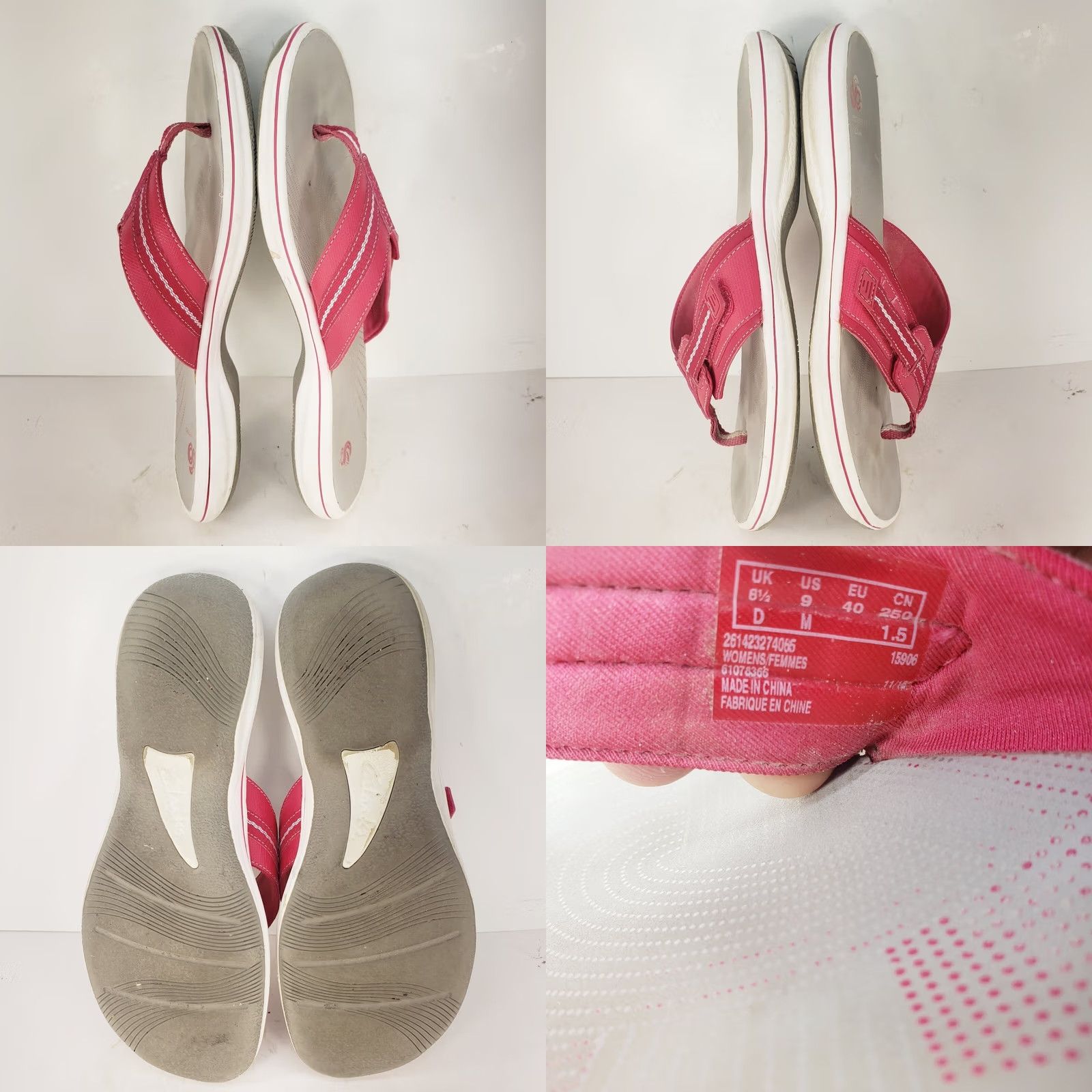 Clarks Clarks Cloudsteppers Sandals Womens 9M Red Thong Flip Flop Slip On Sea Breeze Bohemian Outdoor Casual Travel Womens Size US 9 / IT 39 - 8 Thumbnail