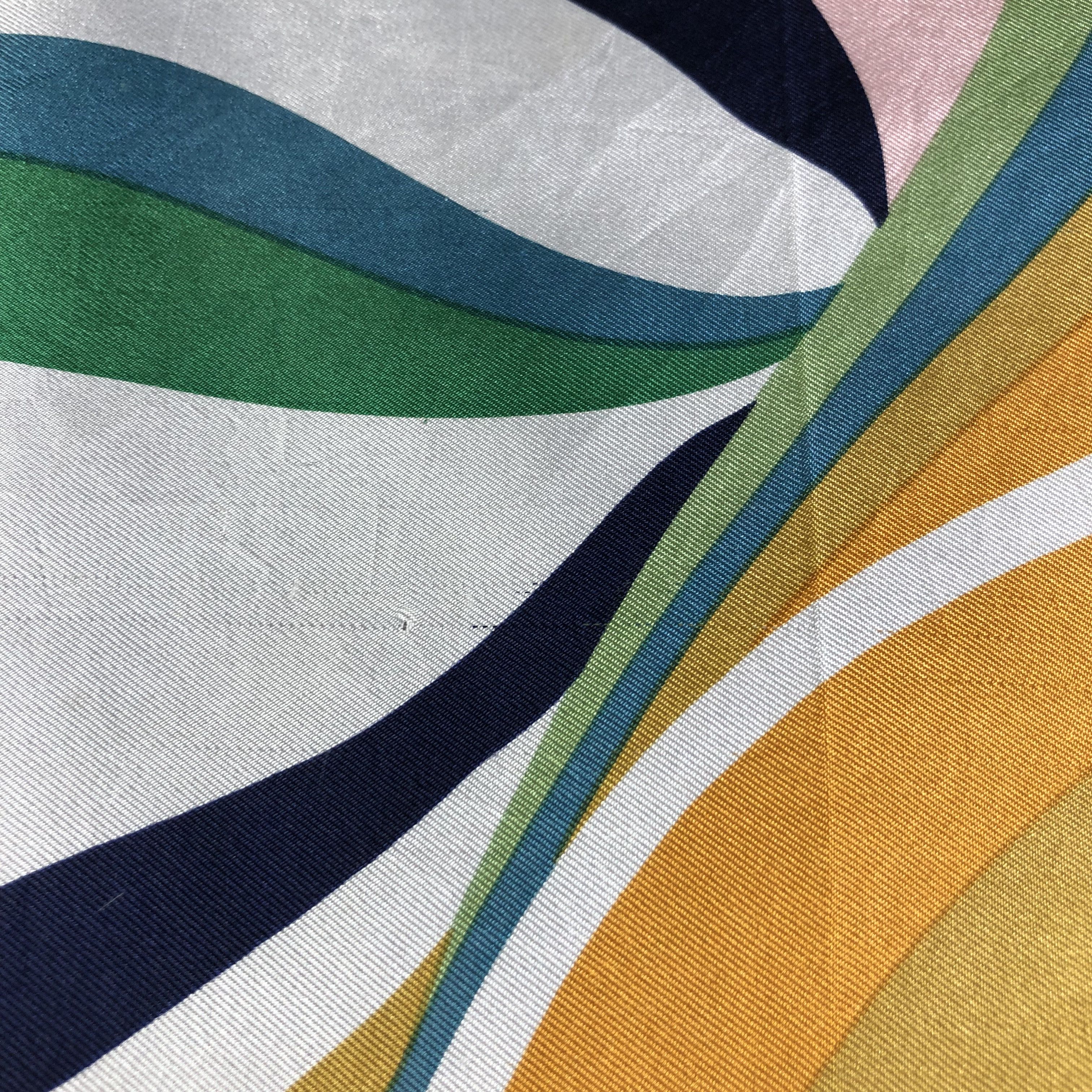 Vintage Abstract Design Silk Scarf M478 Size ONE SIZE - 11 Thumbnail