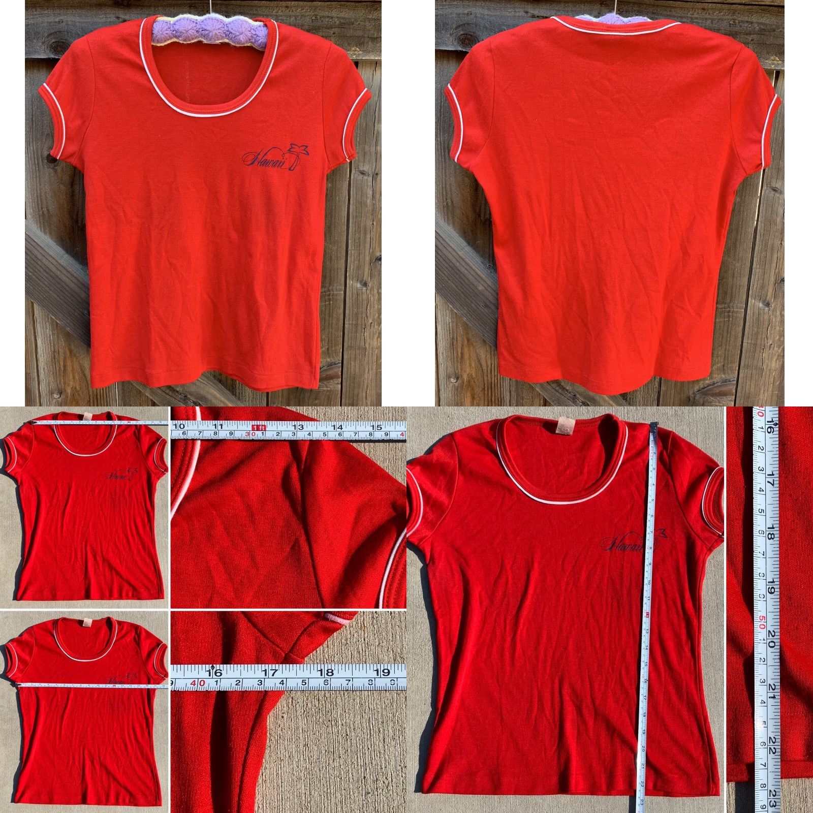 Vintage Vintage Hawaii Tee Ladies Womens T Shirt Graphic Red 1970s 1970s 1980s 50% Polyester 50% Cotton Mens? Size M / US 6-8 / IT 42-44 - 8 Thumbnail