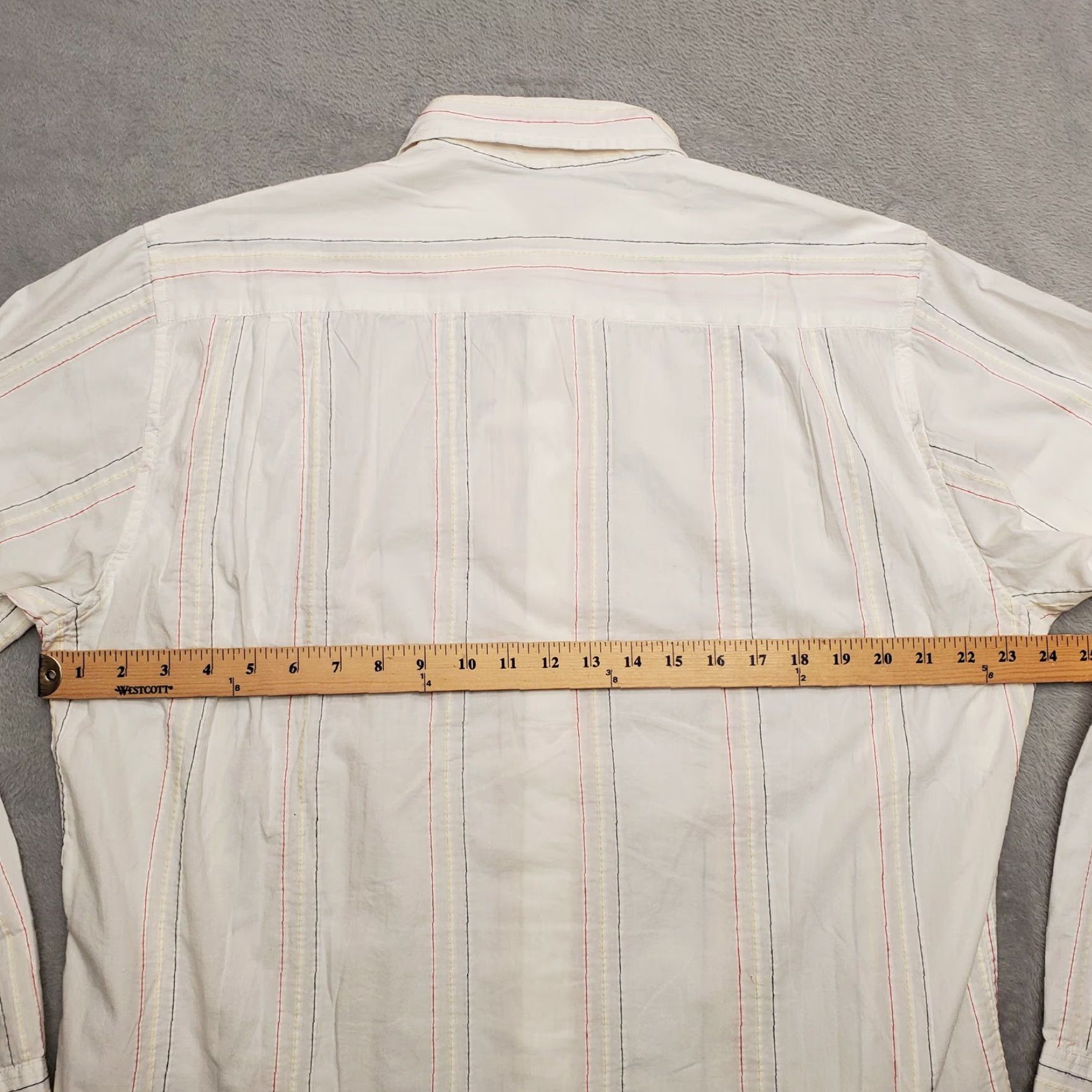Carbon2Cobalt Carbon 2 Cobalt Shirt Mens Large White Striped Long Sleeve Button Cotton Casual Size US L / EU 52-54 / 3 - 7 Thumbnail