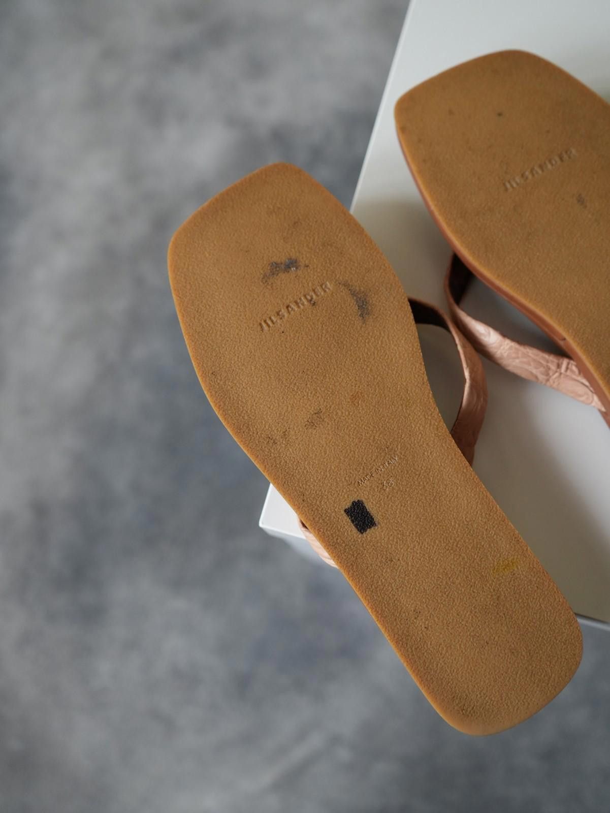 Jil Sander Jil Sander Crocodile Leather Square-Toe Thong Sandals Size US 5 / IT 35 - 10 Thumbnail