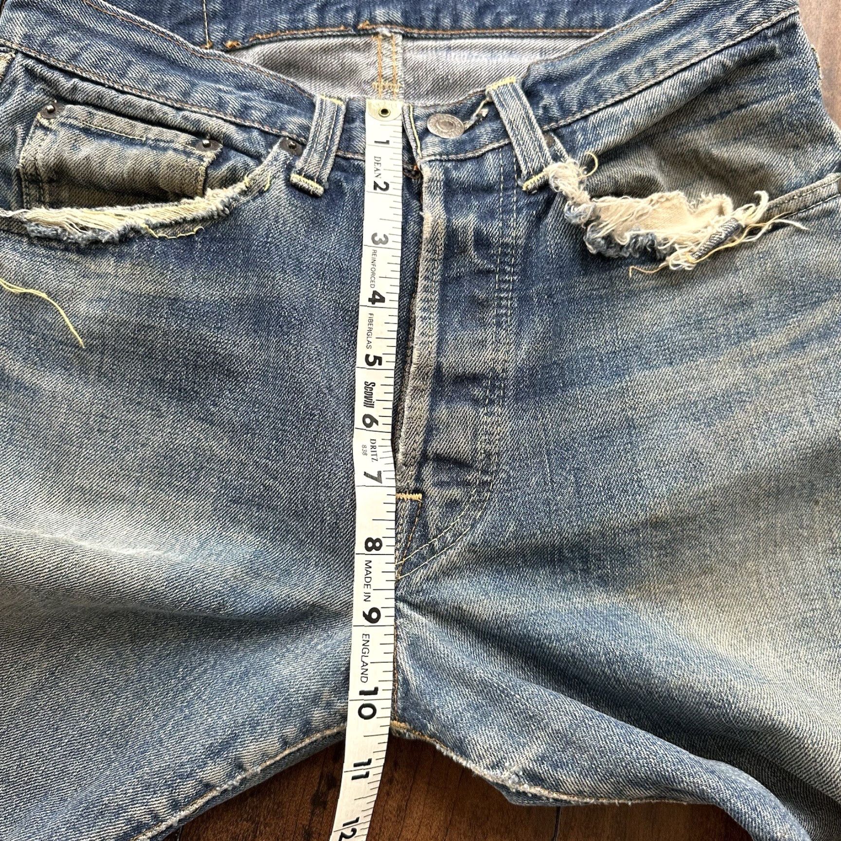Levi's VINTAGE Levi's 501 XX Jeans Men's 27x26 Denim Blue 60s 1960s Redline Distressed Block Style Straight 5-Pocket Size US 27 - 6 Thumbnail