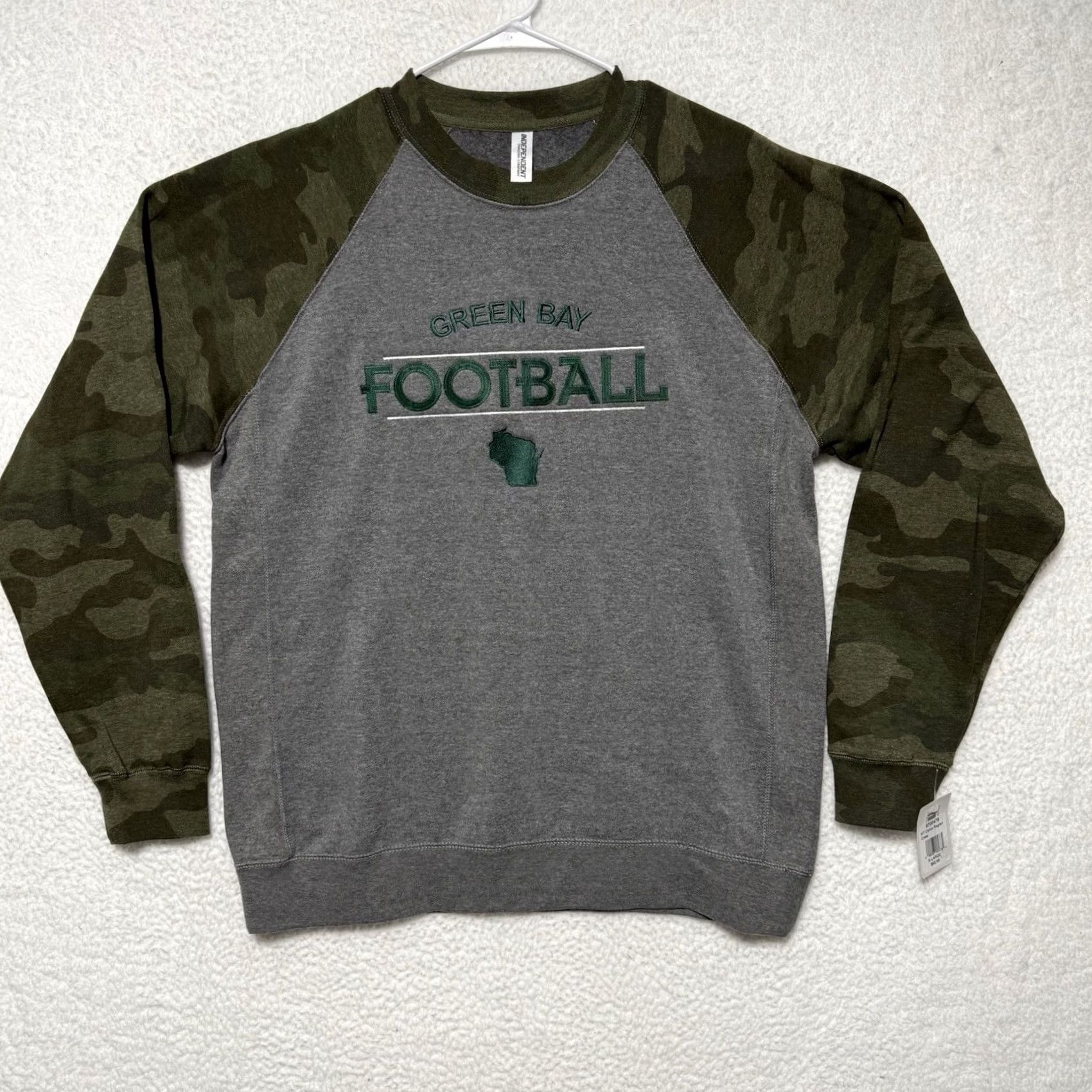 Vintage Independent Trading Co. Green Bay Packers Sweatshirt Men XL Gray Camo Crewneck Pullover Sports Shirt Size US XL / EU 56 / 4 - 2 Thumbnail