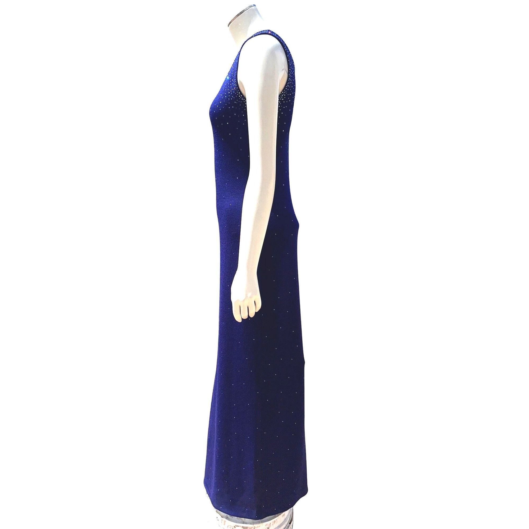 St. John Vintage Dress by St John 2 Royal Purple Santana Knit Maxi Rh Size XS / US 0-2 / IT 36-38 - 3 Thumbnail