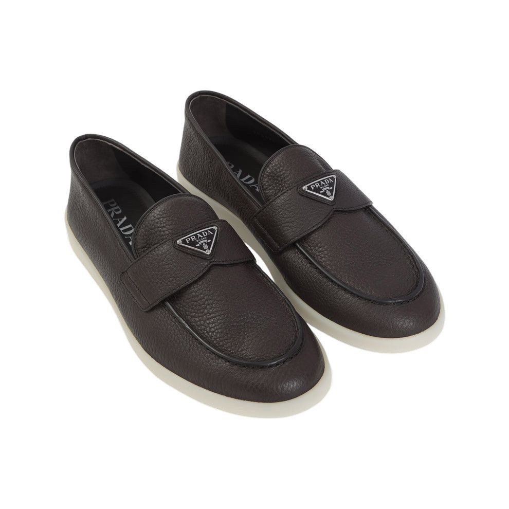 Prada PRADA Coffee Leather Loafers New & Authentic (Men's size:8.5 Size US 8.5 / EU 41-42 - 3 Thumbnail