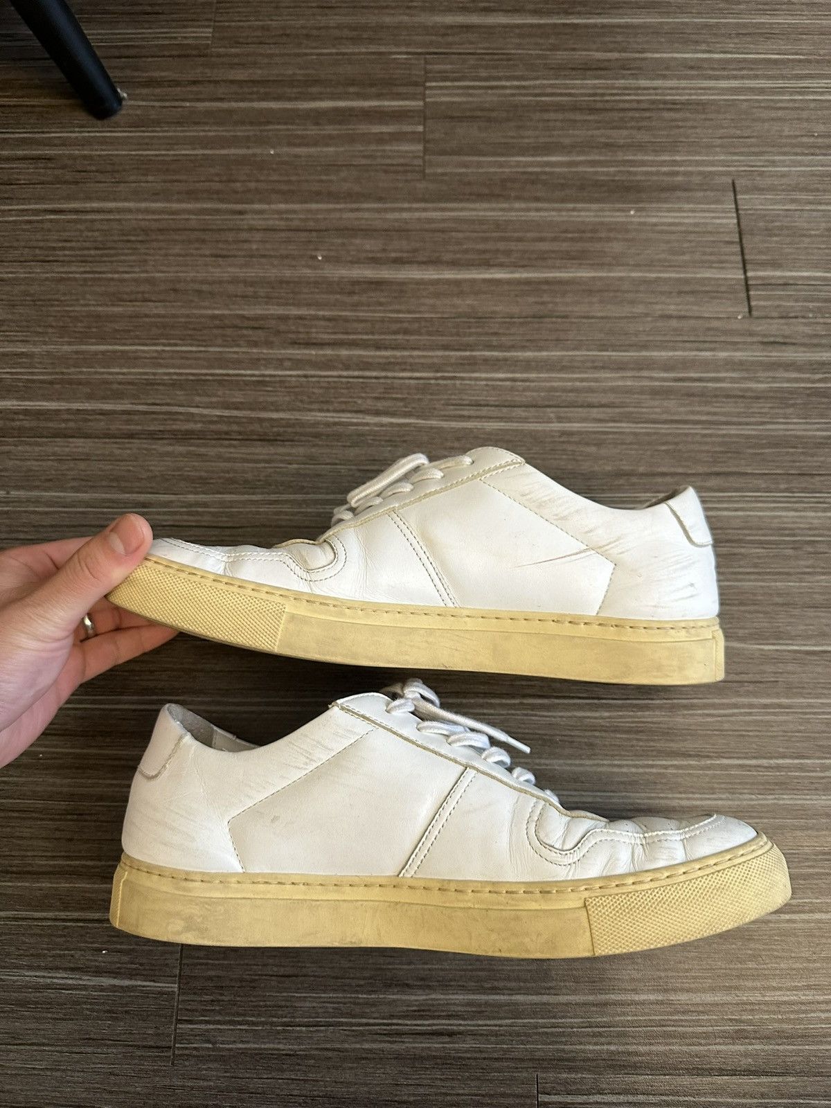 Common Projects COMMON PROJECTS BBall Leather Sneakers in White, Size: 41 Size US 8 / EU 41 - 6 Thumbnail