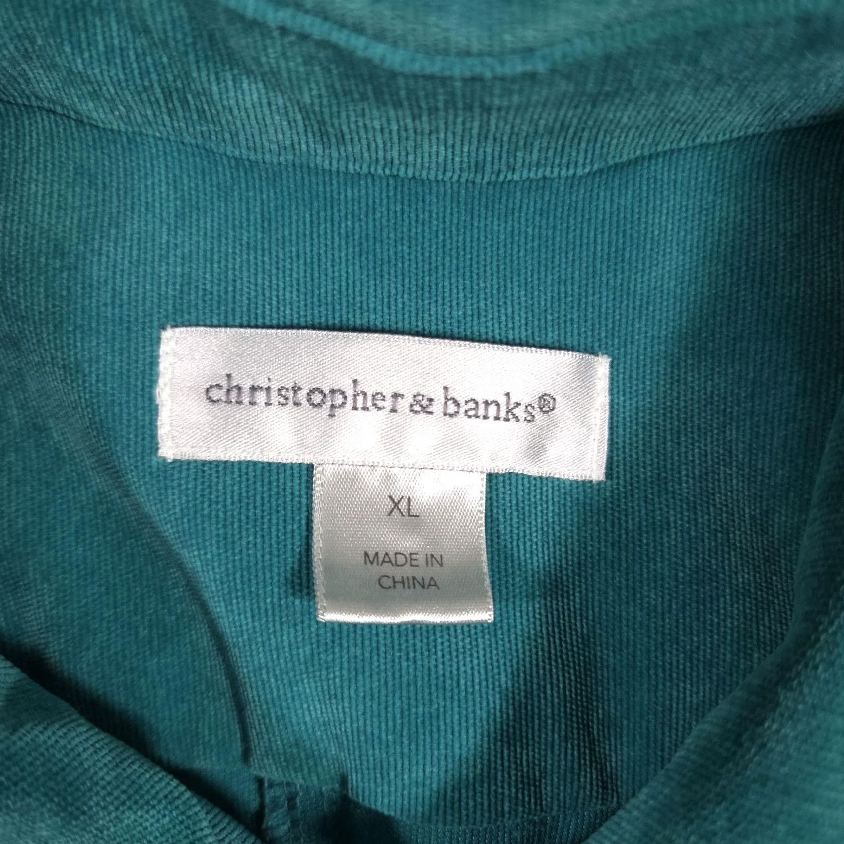Vintage Christopher & Banks Jacket Womens XL Green Corduroy Full Zip Buckle Waist Casual Size XL / US 12-14 / IT 48-50 - 6 Thumbnail