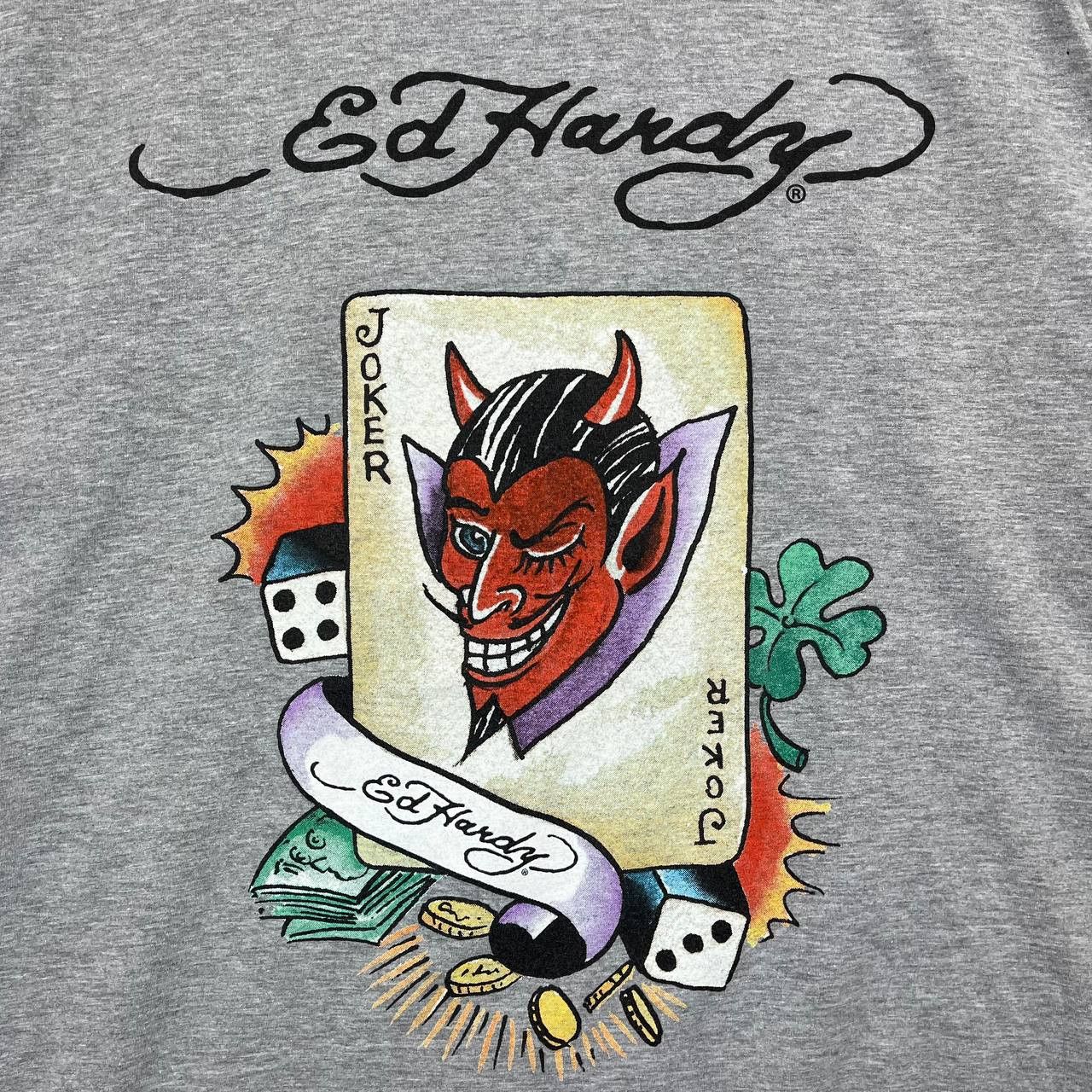 Ed Hardy Ed Hardy Joker Graphic T Shirt Grey Tattoo Style Tee XL Size US XL / EU 56 / 4 - 2 Thumbnail