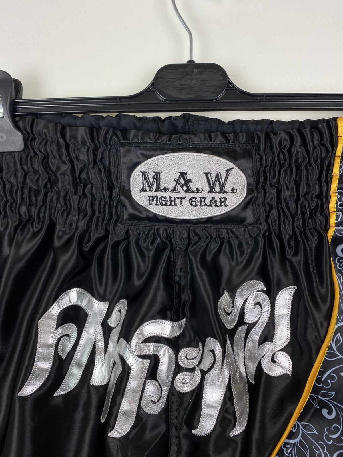 Other Vintage Muai Thai Boxing Shorts Y2K Mens Size XL Black Gray Size US 36 / EU 52 - 2 Thumbnail