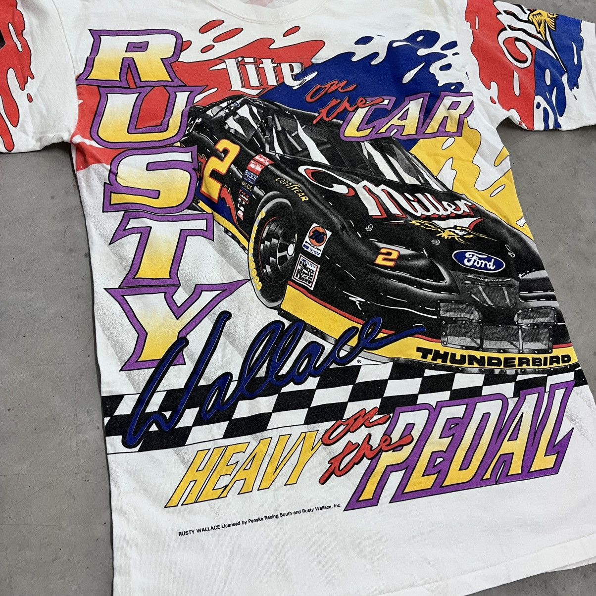NASCAR × Vintage Vintage NASCAR AOP Pedal to the metal Rusty Wallace medium Size US L / EU 52-54 / 3 - 4 Thumbnail