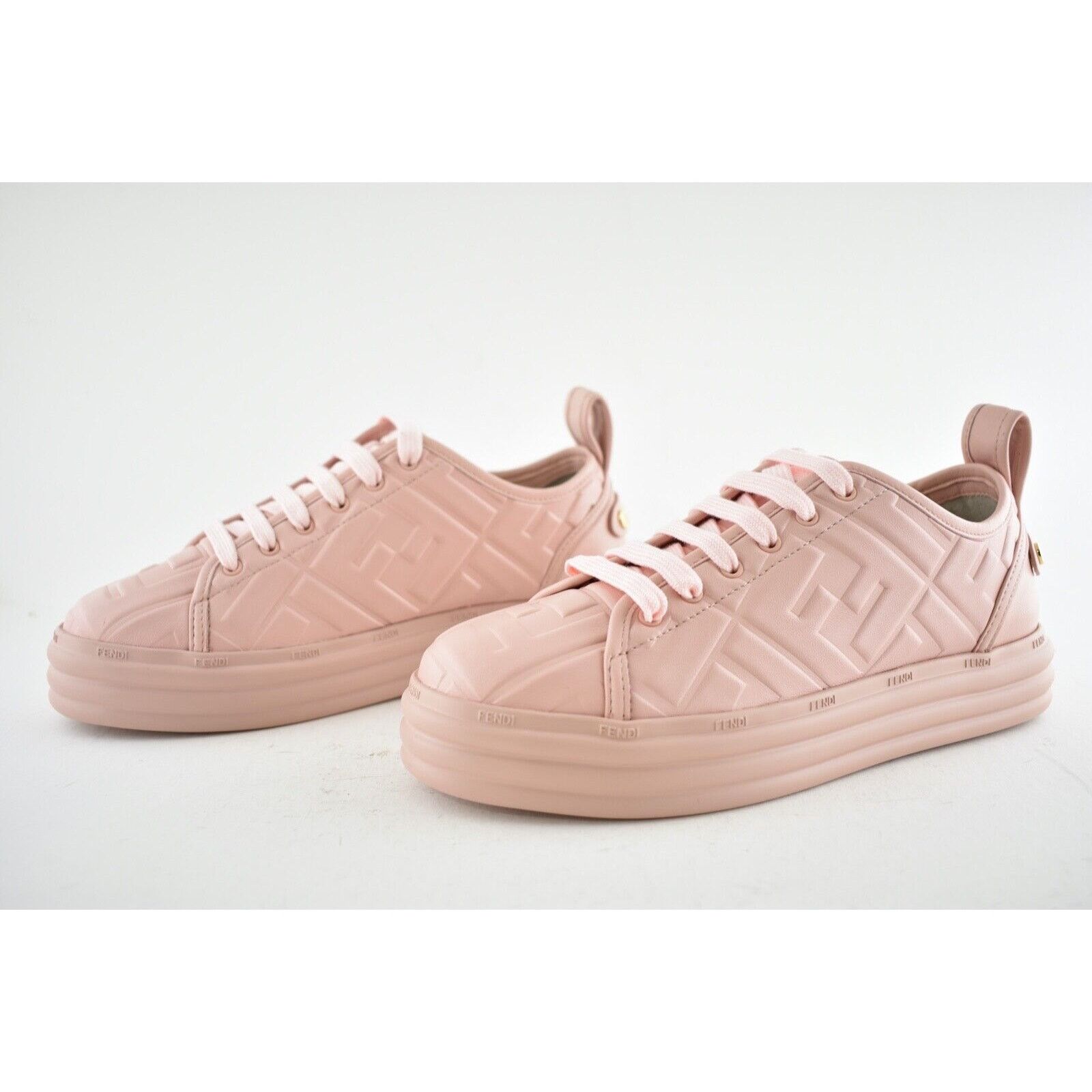 Fendi Rise Leather Embossed FF Logo Low Top Trainer Sneaker 37 Size US 7 / IT 37 - 10 Thumbnail