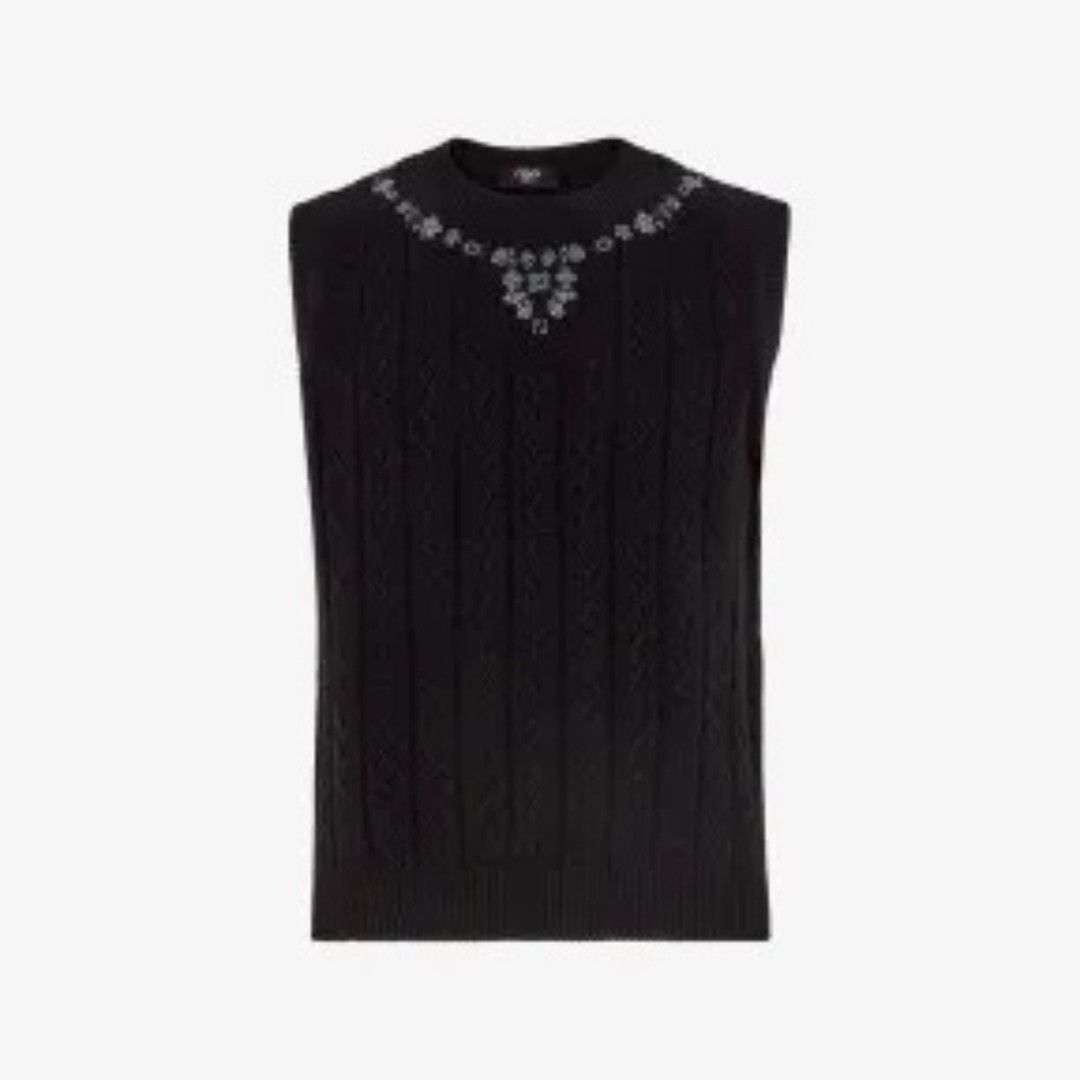 Fendi o1loc1c1024 Sleeveless Gilet in Black Size US M / EU 48-50 / 2 - 1 Thumbnail